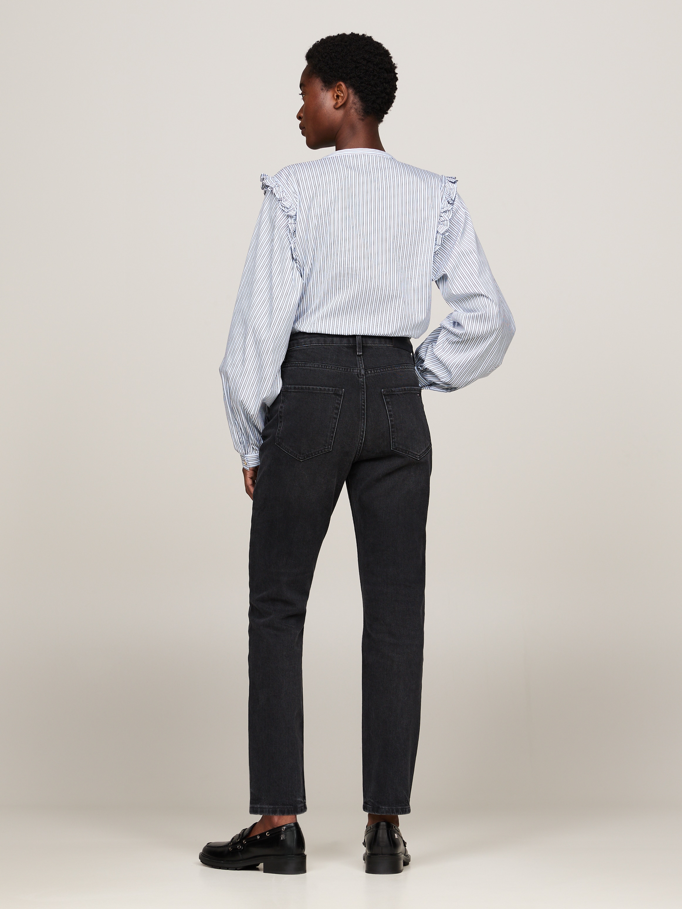Tommy Hilfiger Slim-fit-Jeans »SLIM CIGARETTE HW A DARK BLUE«, mit Tommy Hilfiger Logo-Badge