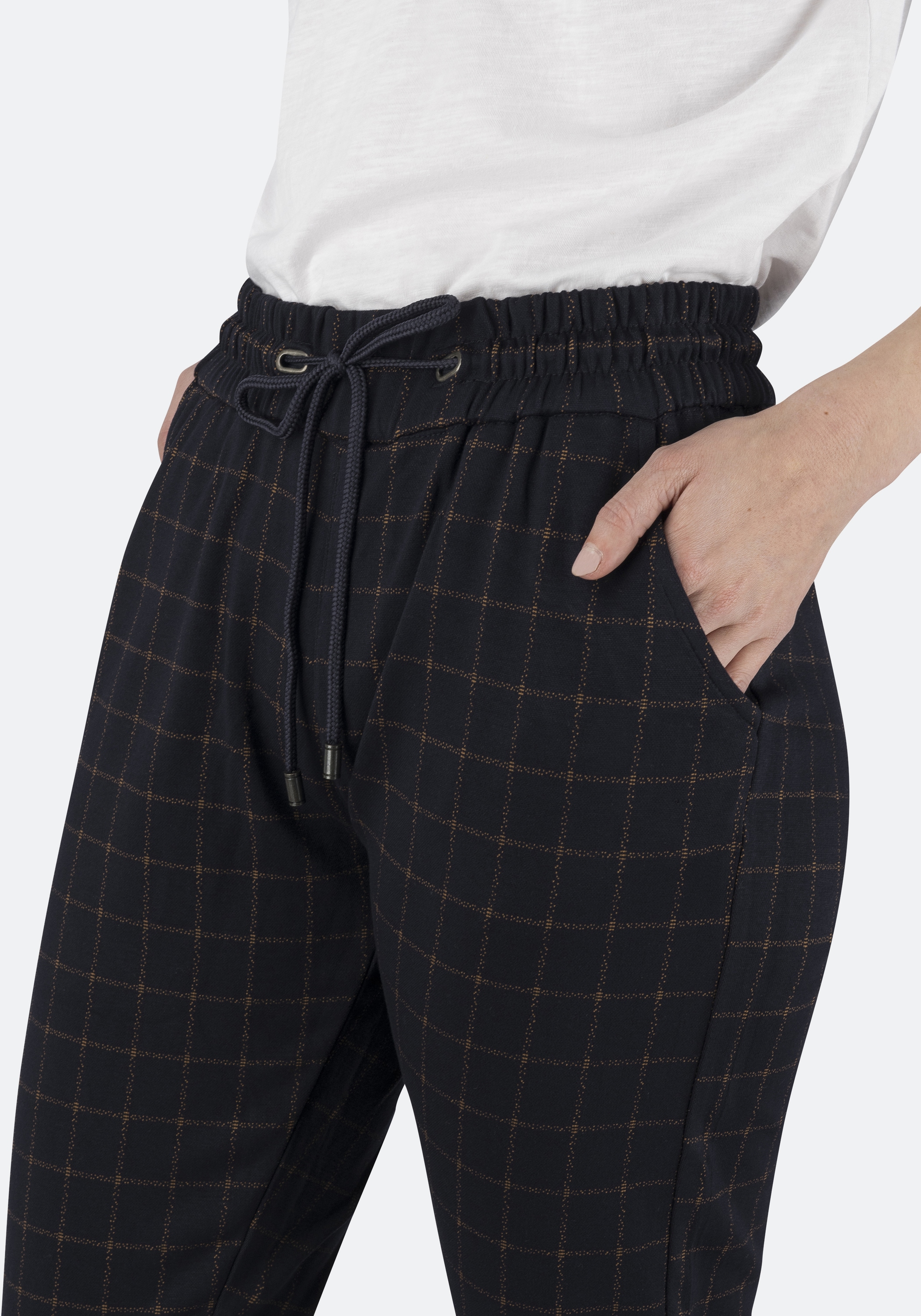 STOOKER WOMEN Jogg Pants »Berlin Karo Easy Fit«, Tapered Fit Casual Twill Coloured Mit Gummibund für Damen