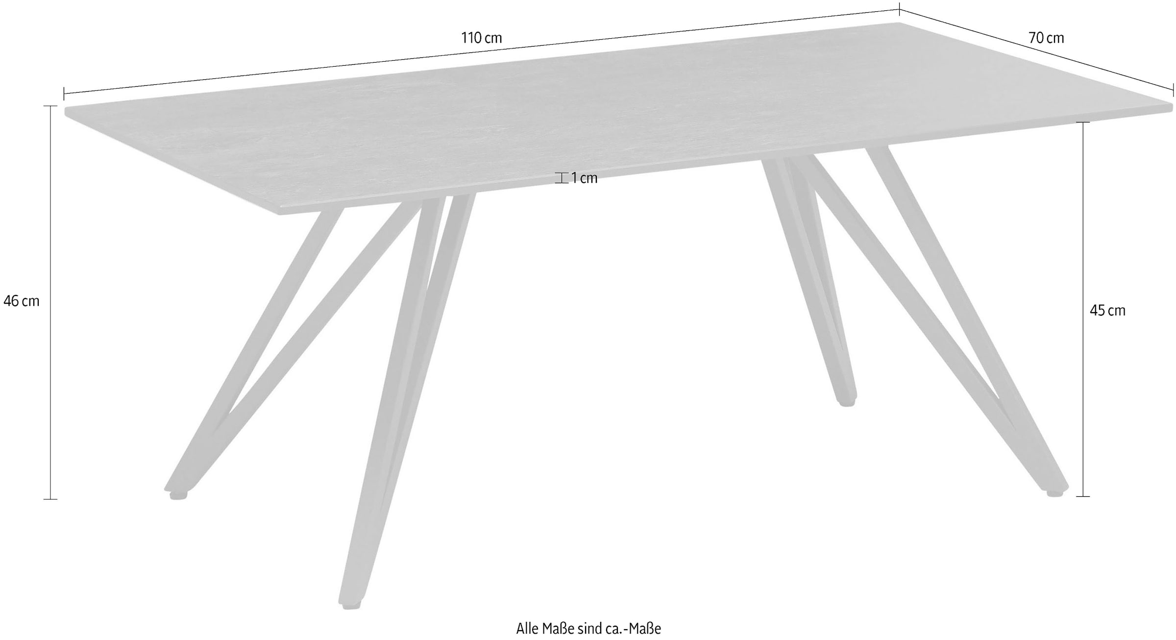 Stolkom Couchtisch »Jesse«, 110 cm breit Keramik Anthrazit