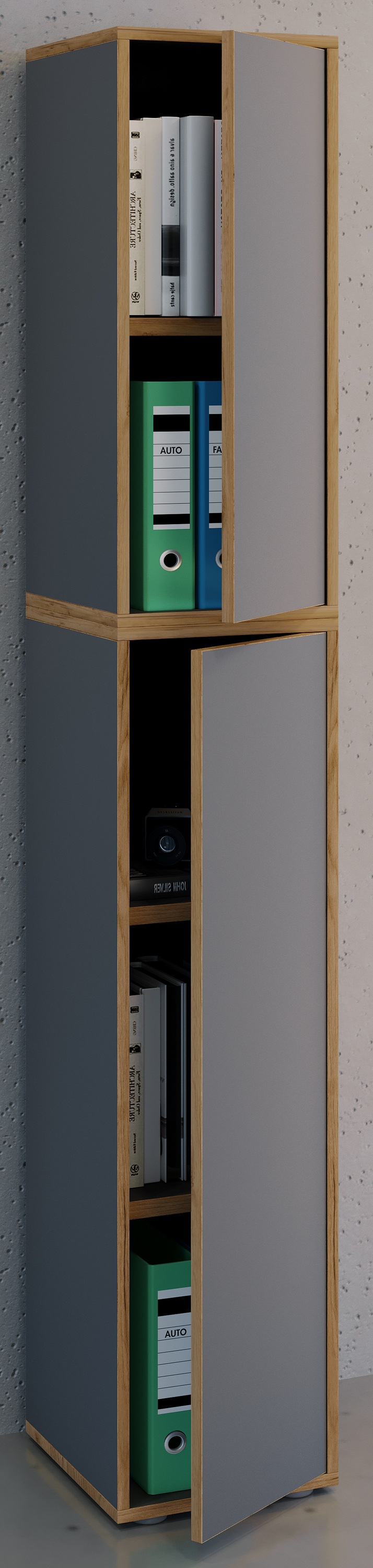 VCM Aktenschrank »VCM Holz Büroschrank Ordner Aktenschrank Büromöbel Schrank Salia 5-fach Breite 30 cm Drehtür«, (1 St.)