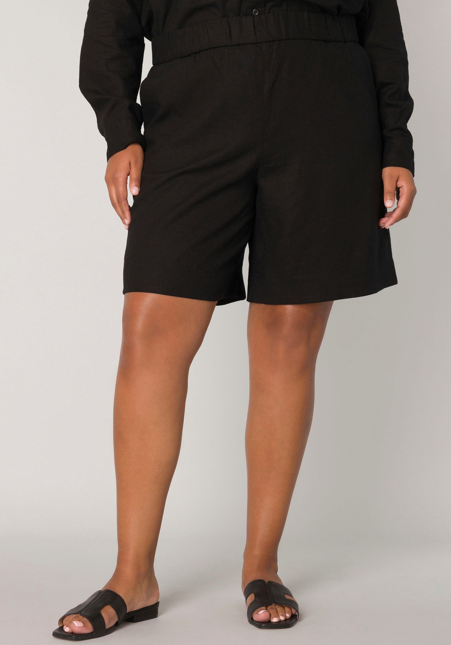 Base Level Curvy Relaxshorts "YARDAN", Sommerhose aus Leinen und Viskose un günstig online kaufen