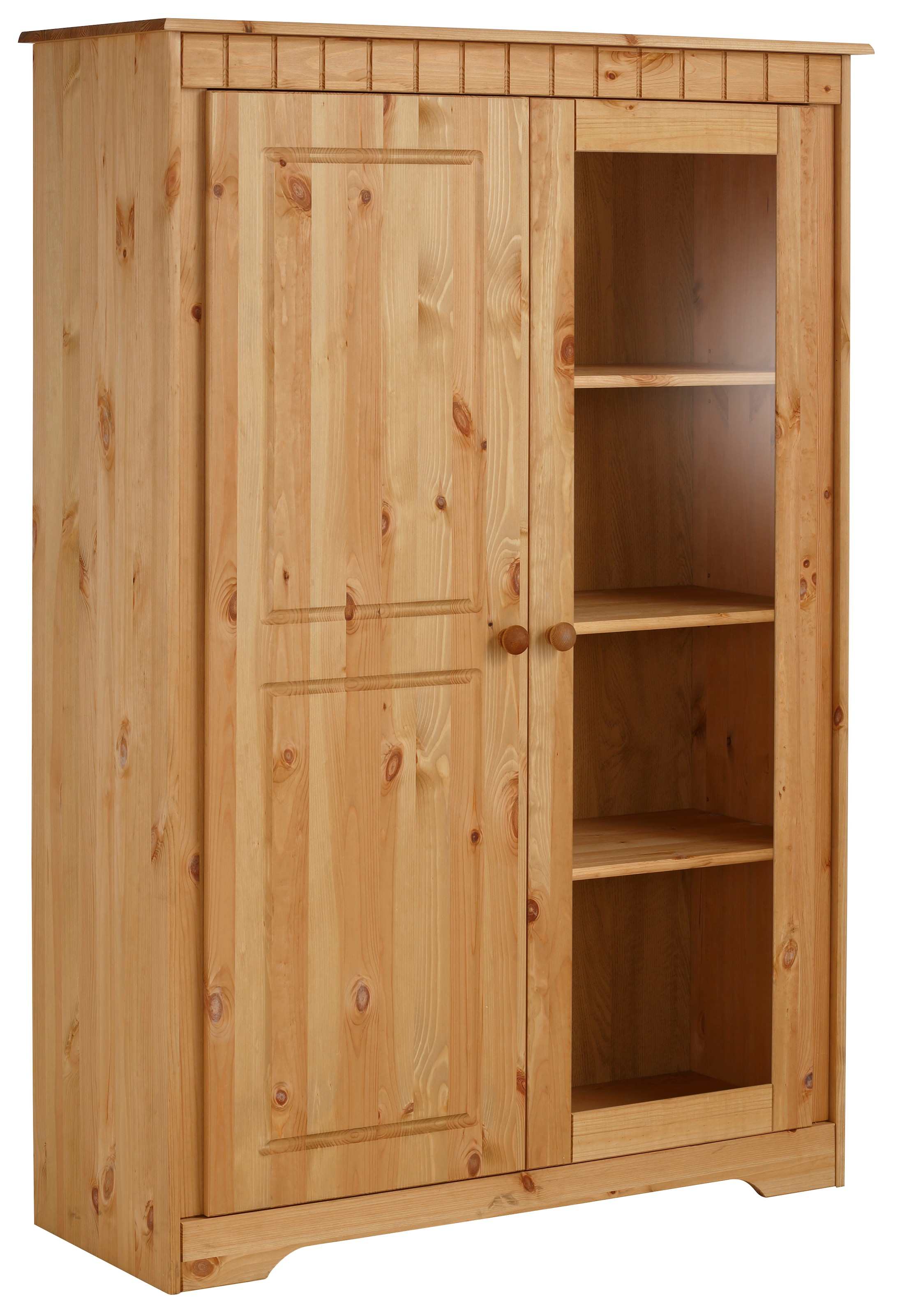 Home affaire Highboard »Pöhl«, Breite 95 cm, Höhe 140 cm, mit 1 Glastür, 3 breite Einlegeböden