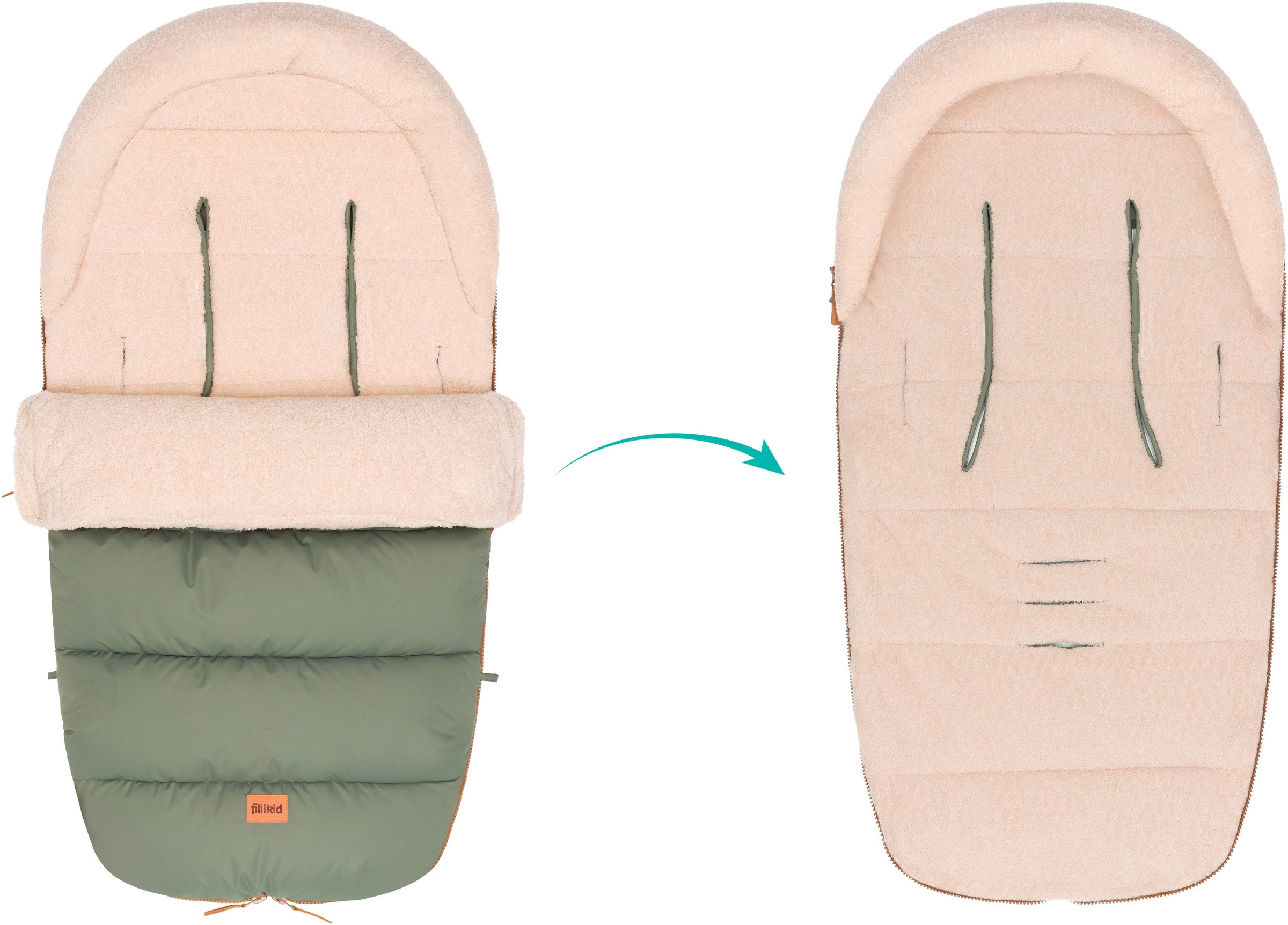 Fillikid Fußsack »Atlas, Winterfußsack«, mit Teddy-Plüsch