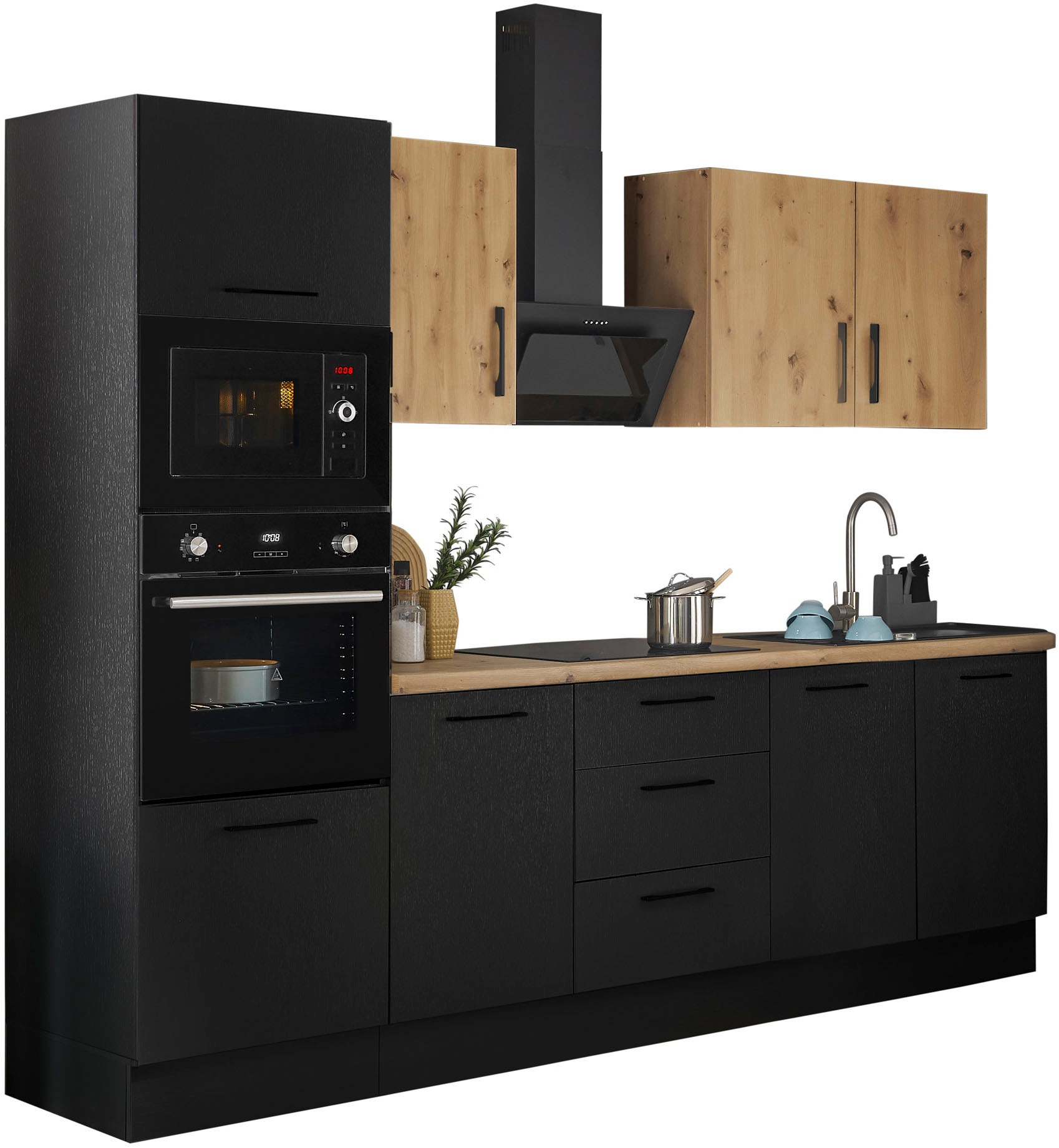 BASIC by Balculina Küchenzeile »Turin«, Breite 270 cm, wahlweise mit E-Geräten