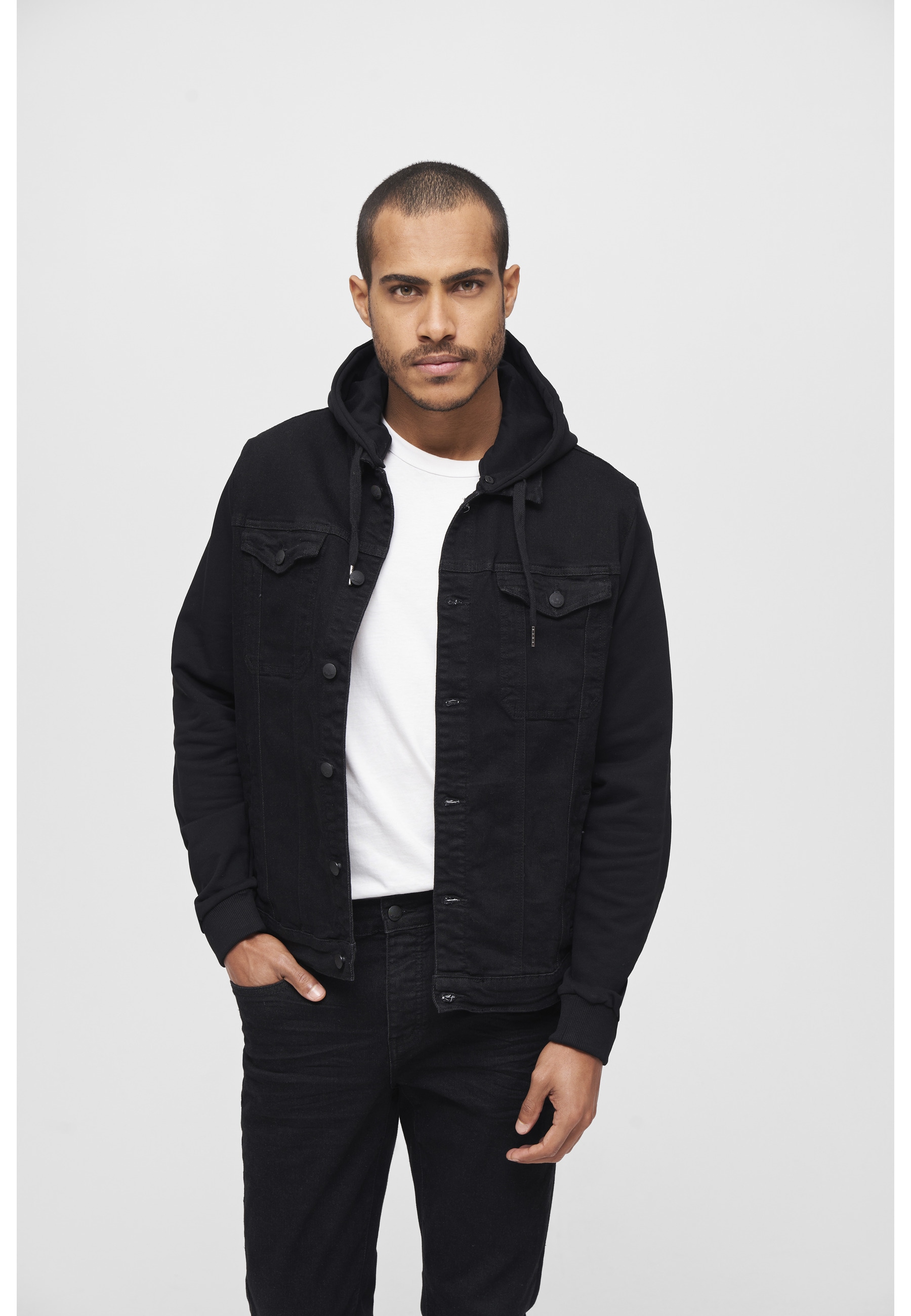Brandit Anorak »Brandit Herren Cradock Denim Sweat Jacket« 1 Stk. tlg. mit Kapuze