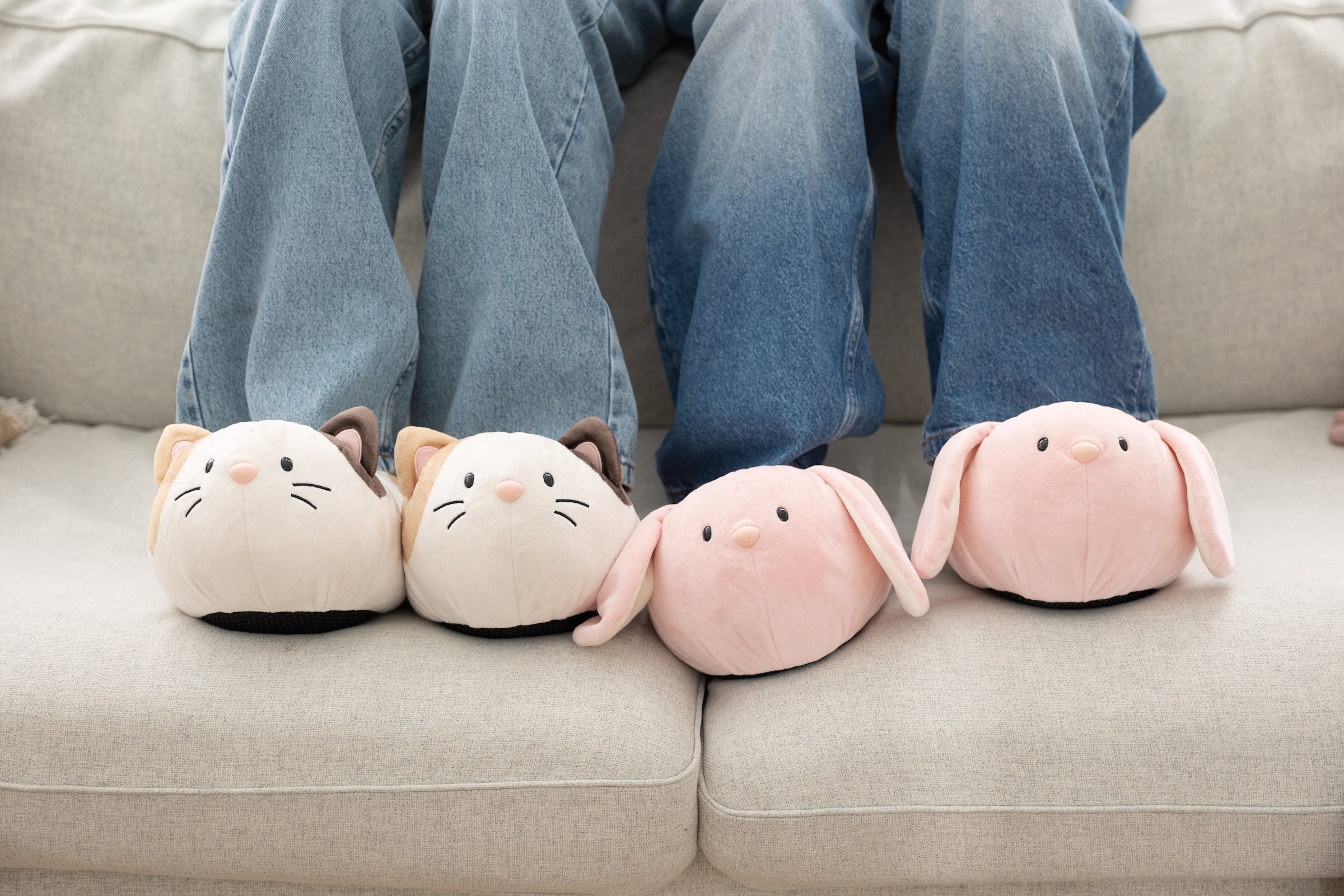 Nici Plüsch Hausschuhe »Nici Green Mymochi Hase Pibu«, Motiv Hausschuh mit Hasenohren