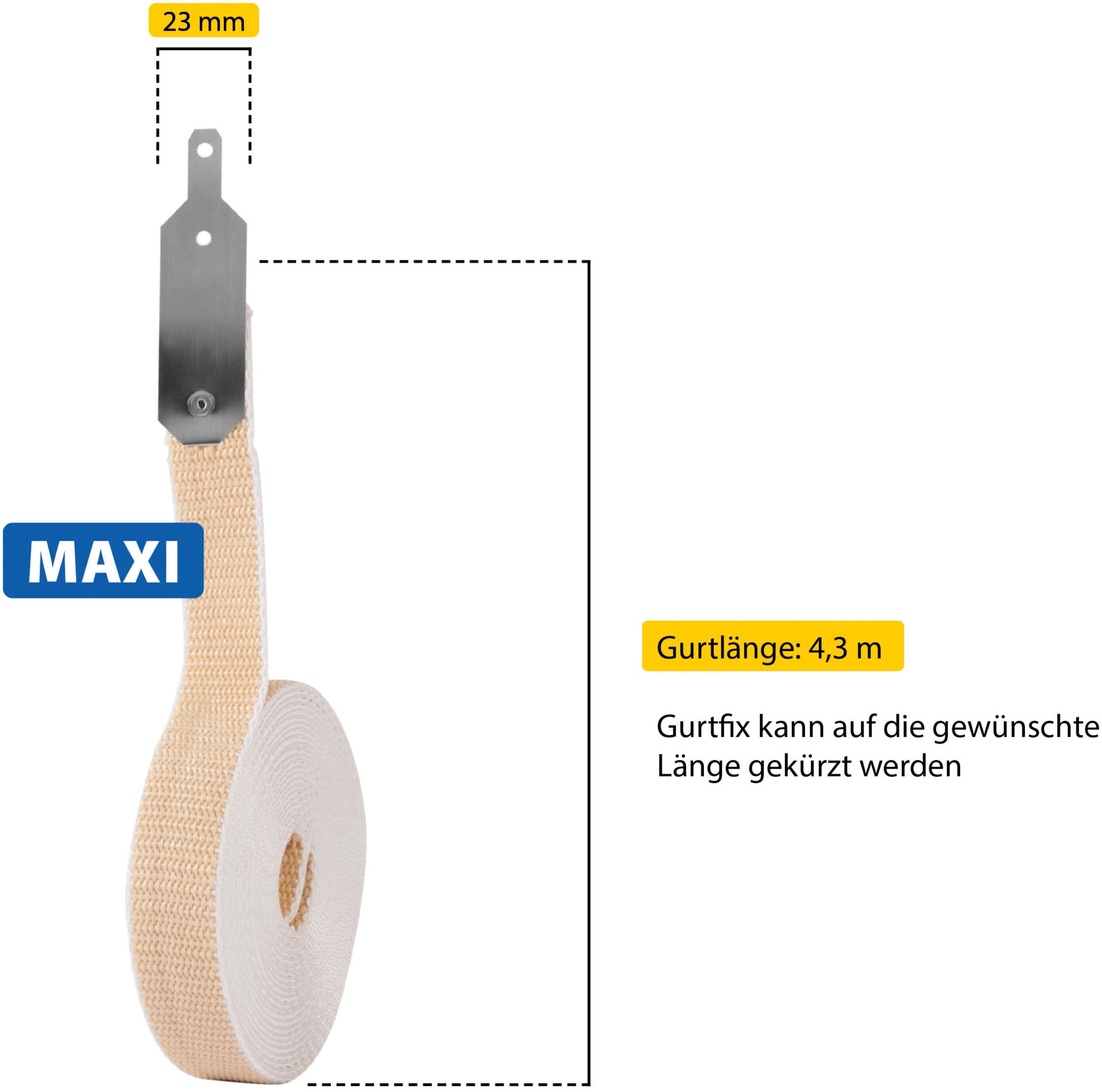 SCHELLENBERG Reparatur-Set »GURTFIX Maxi«, (1 St.), für alte oder verschlissene  Gurtbänder, 23 mm, beige | BAUR