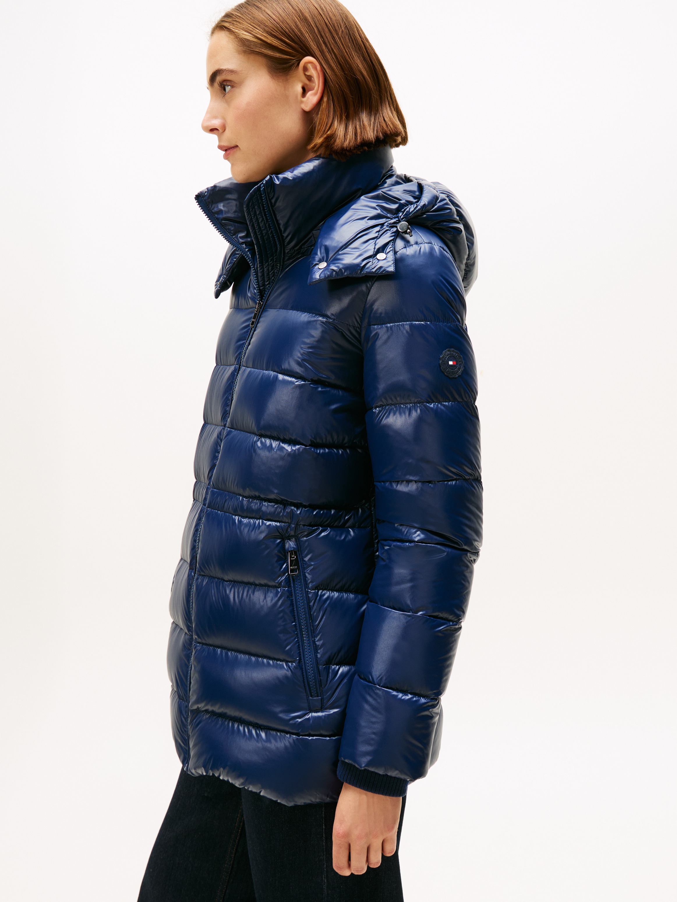 Tommy Hilfiger Steppmantel "GLOSS HW DOWN WAIST REG COAT" in leicht glänzen günstig online kaufen