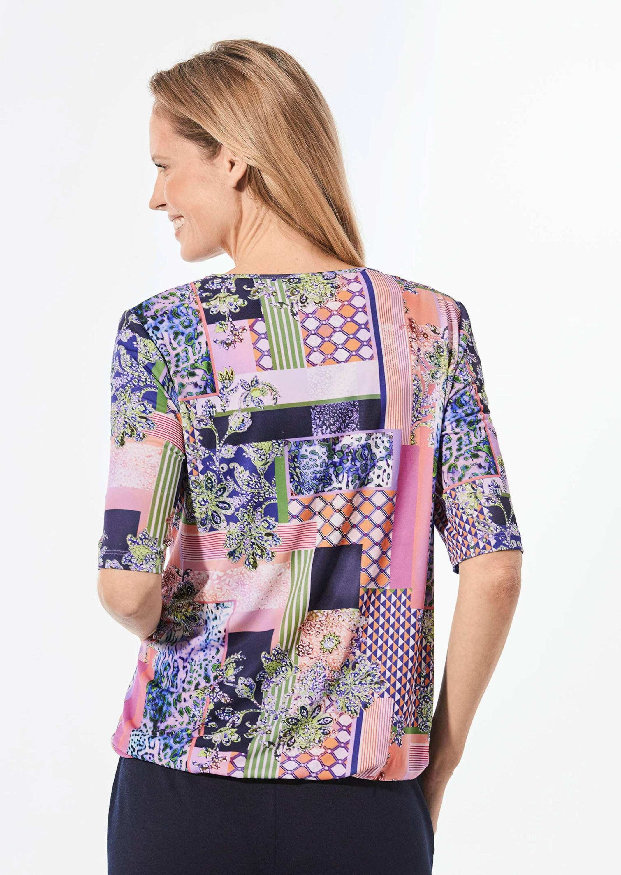 GOLDNER Kurzarmshirt »Shirt Shirt mit Wasserfallausschnitt«