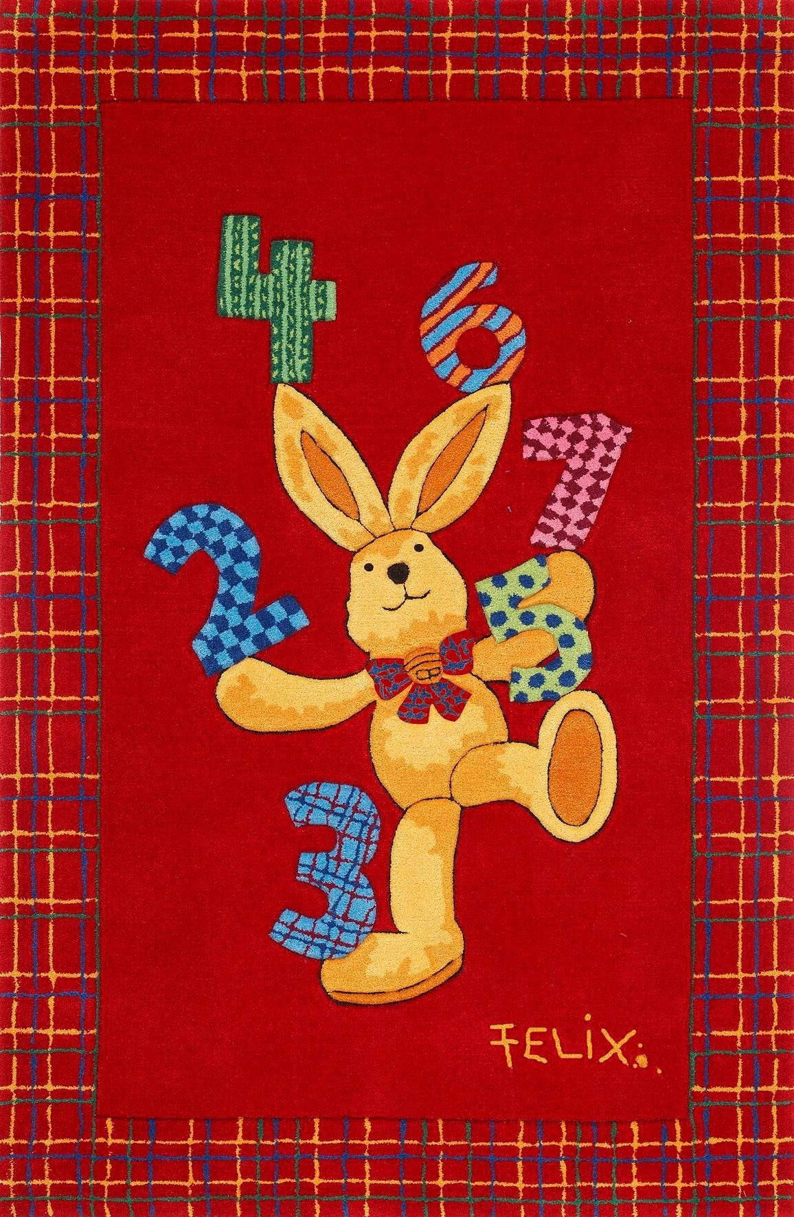 Kinderteppich »Felix der Hase FE-2194-01«, rechteckig, Konturenschnitt, brillante...