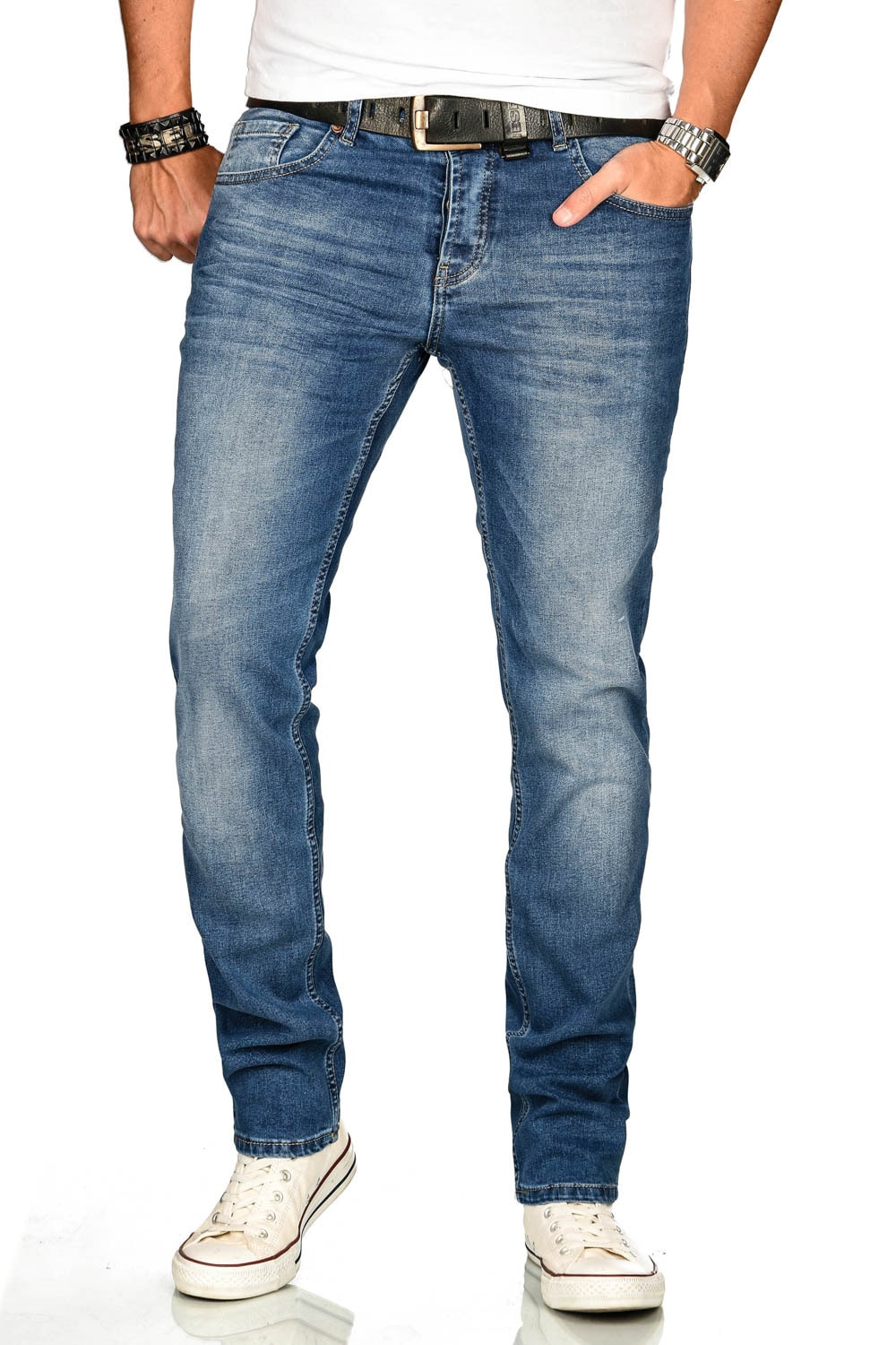 Alessandro Salvarini Stretch-Jeans "ASAngelo", Angenehme Passform durch vorhandenen Elasthan Anteil