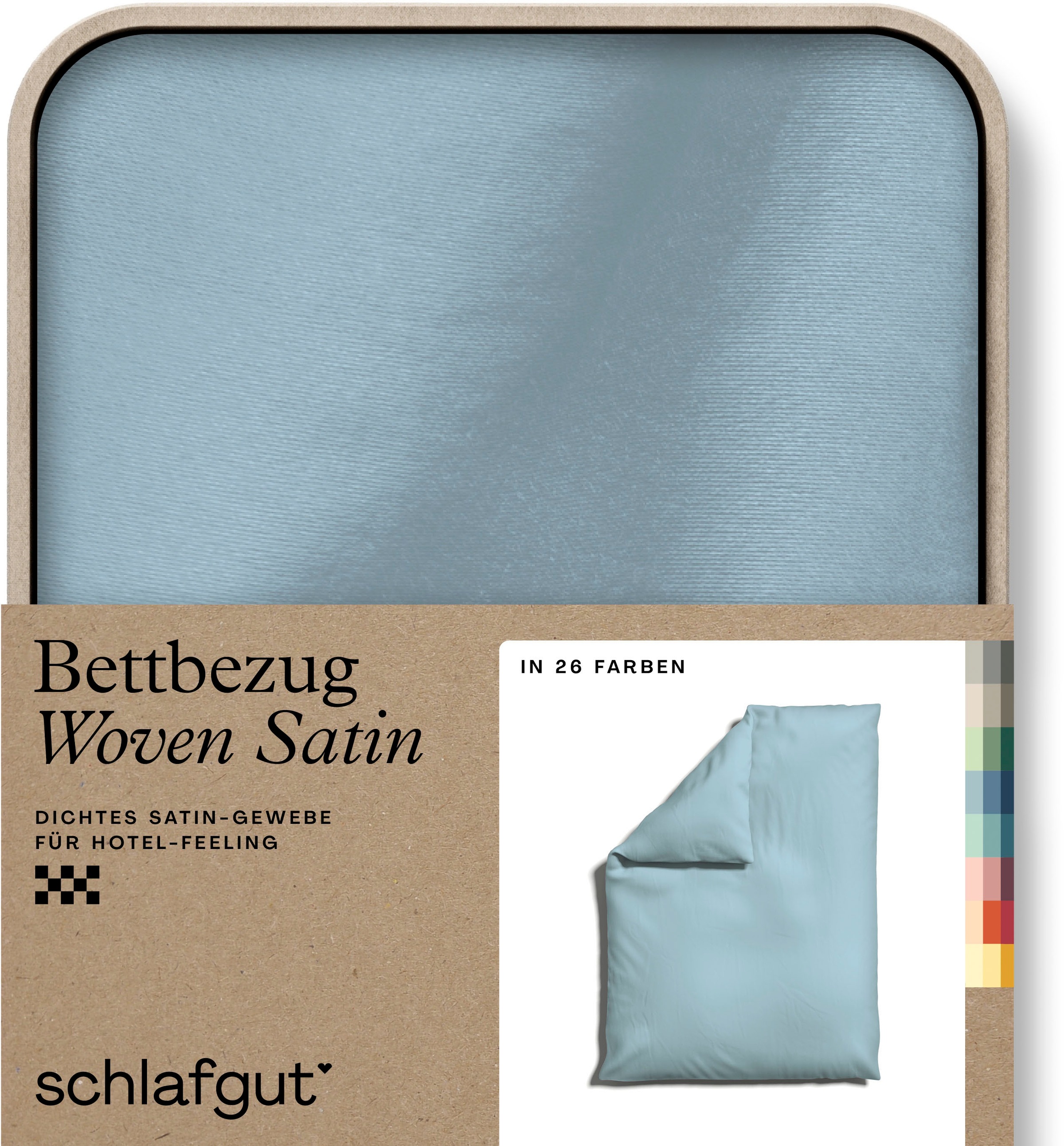Schlafgut Bettbezug "Premium Woven Satin, 100% Baumwolle, Fadendichte 300TC" besonders dicht gewebt, Mix & Match: passender Kissenbezug erhältlich