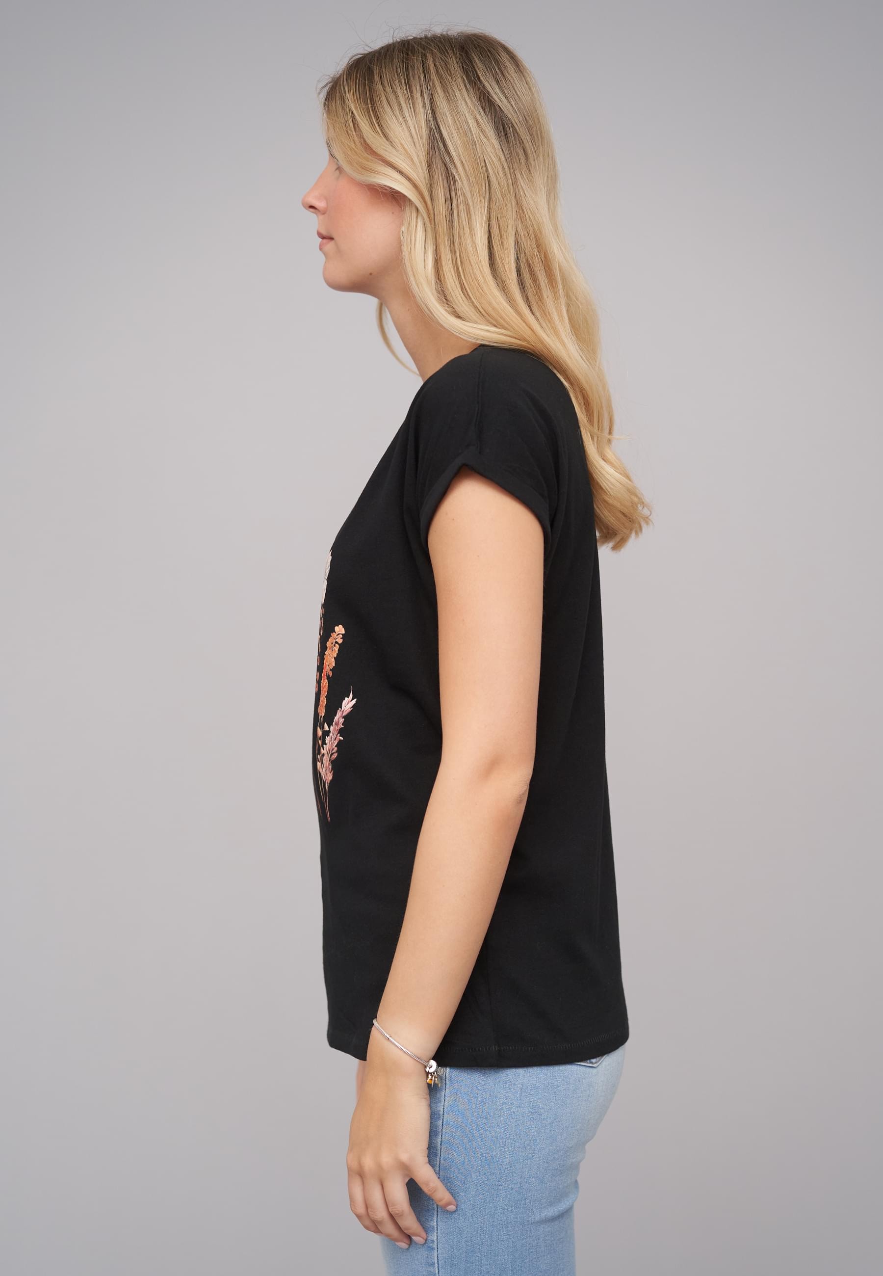 CLOUD 5IVE T-Shirt »CLOUD 5IVE Ladies Wildflower Black Tee«, (1 tlg.)