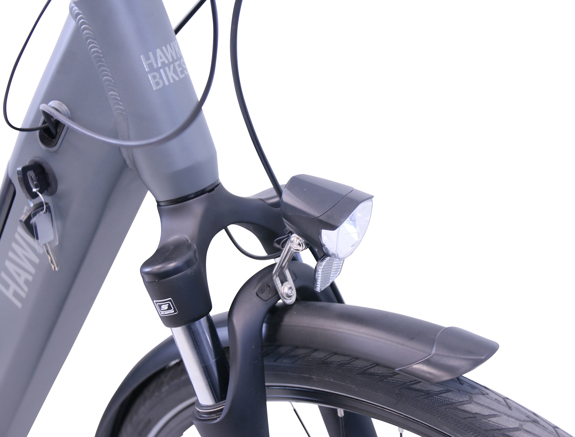 HAWK Bikes E-Bike »HAWK eCity Wave Integrated Lady STEPS«, 7 Gang, Shimano, Nexus 7-Gang, Mittelmotor 250 W, Pedelec, Elektrofahrrad für Damen u. Herren, Cityrad