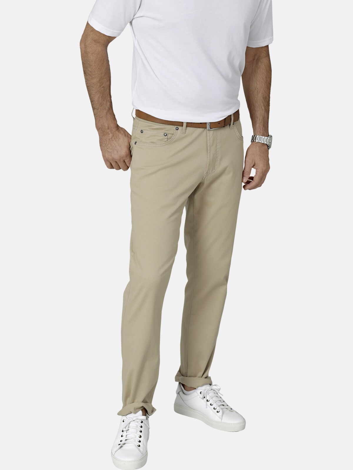 5-Pocket-Hose BABISTA "Hose VESTASTIL", Herren, Gr. 48, N-Gr, beige, Obermaterial: 98% Baumwolle CO. 2% Elasthan EL., Hosen 5-Pocket-Hose