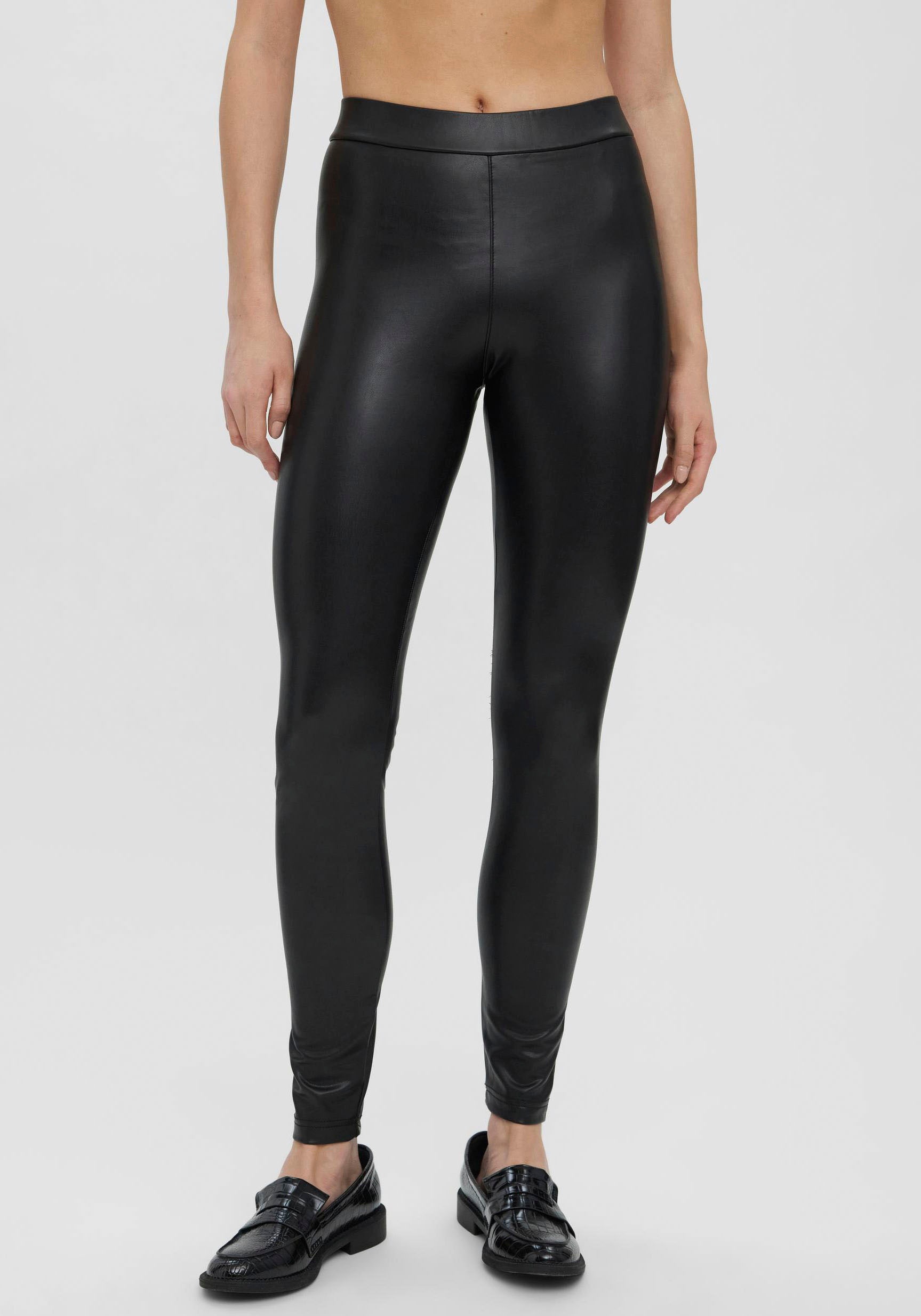Vero Moda Lederimitathose "VMGANA MR PL LEGGING" günstig online kaufen