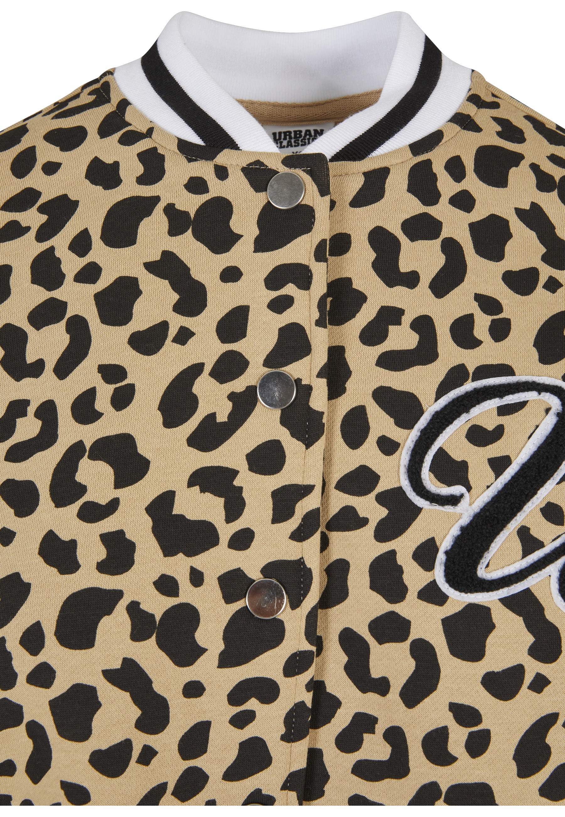 Thumbnail - URBAN CLASSICS Strickfleecejacke "Urban Classics Damen Ladies AOP Oversized College Sweat Jacket" 1 Stk. tlg. ohne Kapuz...