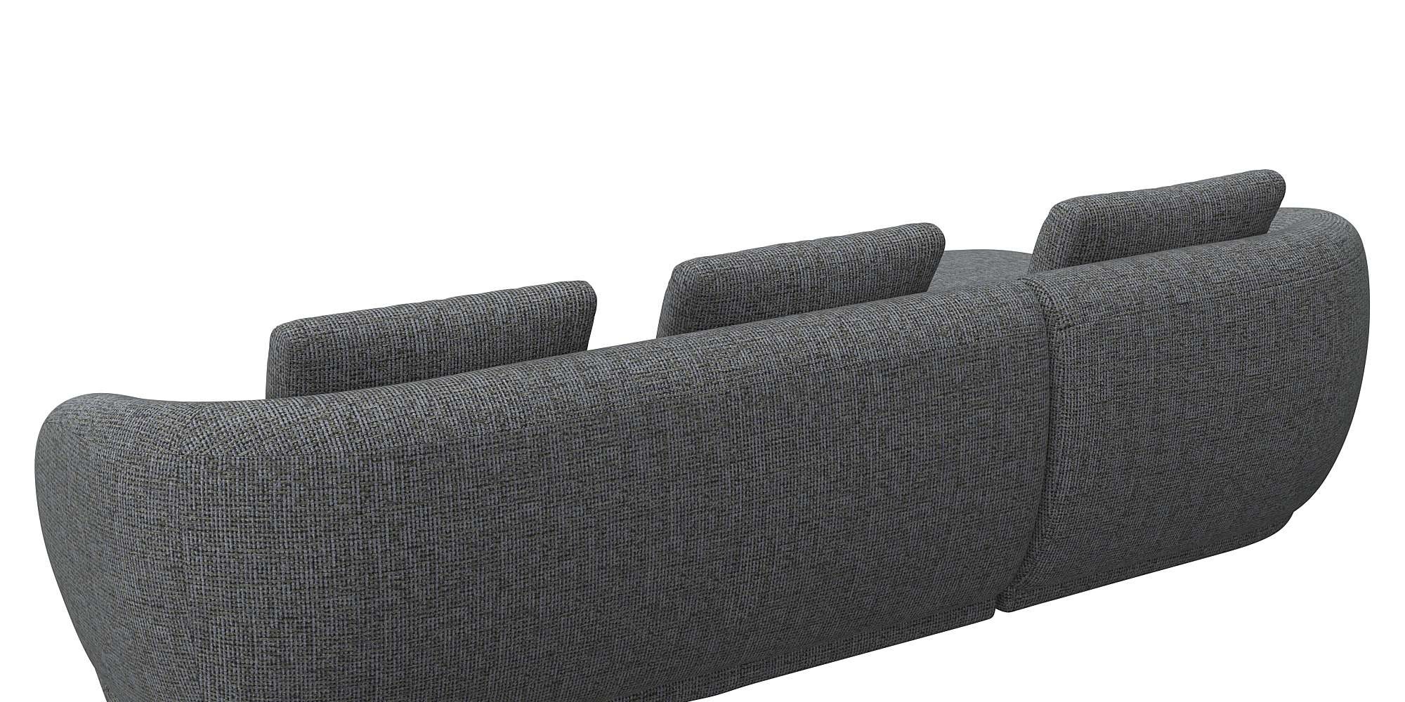 FLEXLUX Wohnlandschaft »Torino, rund, L-Form, Sofa-Ecke mit Recamiere, Longchair-Sofa«, Modernes, organisches Sofa-Design, Kaltschaum, Wellenunterfederung