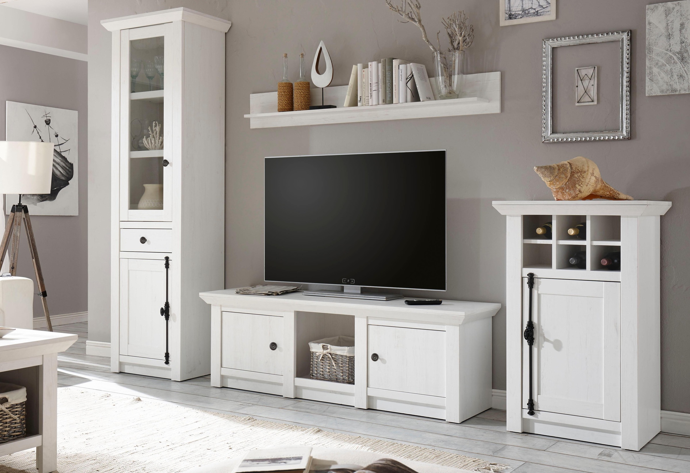 Home affaire Wohnwand "California" Set, 4 Stk. tlg. bestehend aus Vitrine, günstig online kaufen