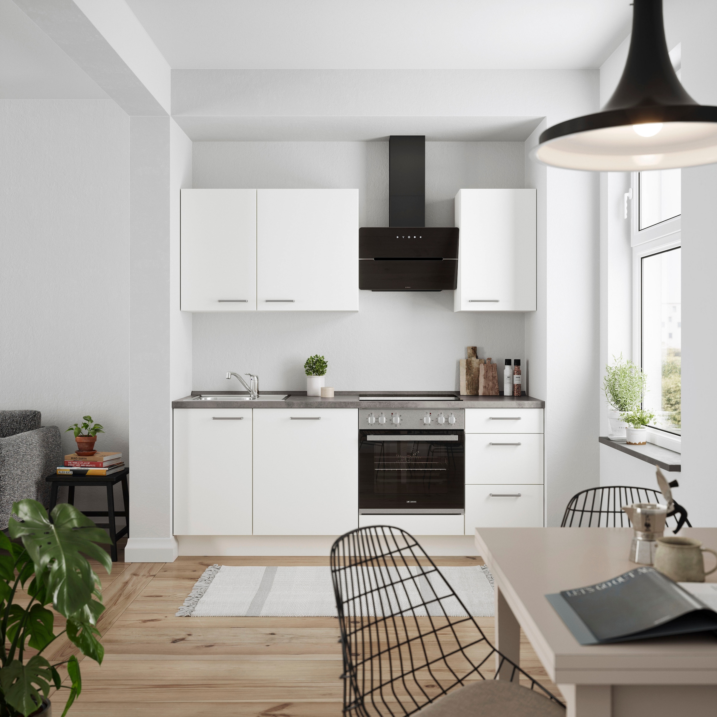 nobilia® Küchenzeile »"Touch II"«, vormontiert, Ausrichtung wählbar, Breite 210 cm, wahlw. mit E-Geräten