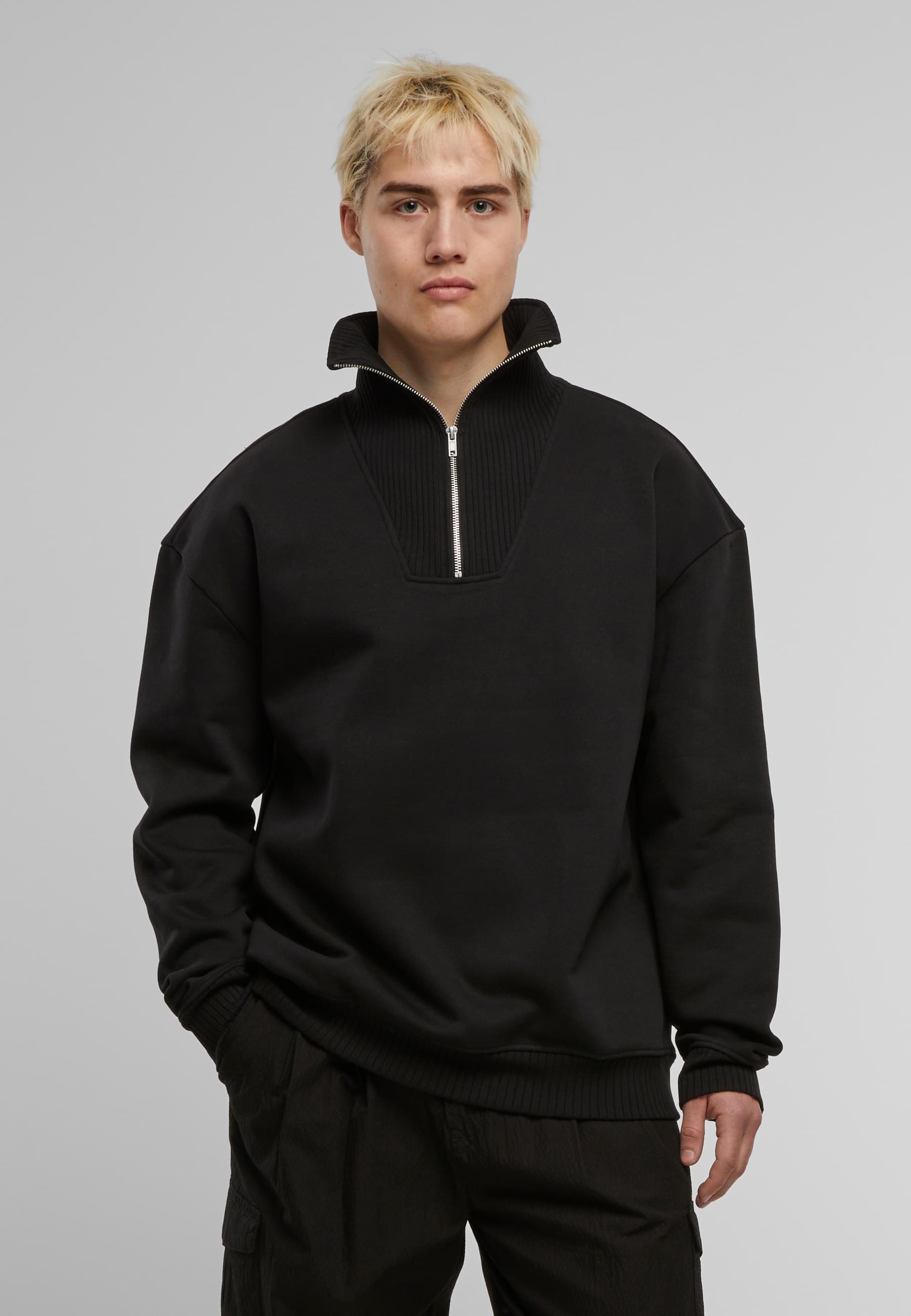 URBAN CLASSICS Sweater »Urban Classics Cut&Sew Troyer«, (1 tlg.)
