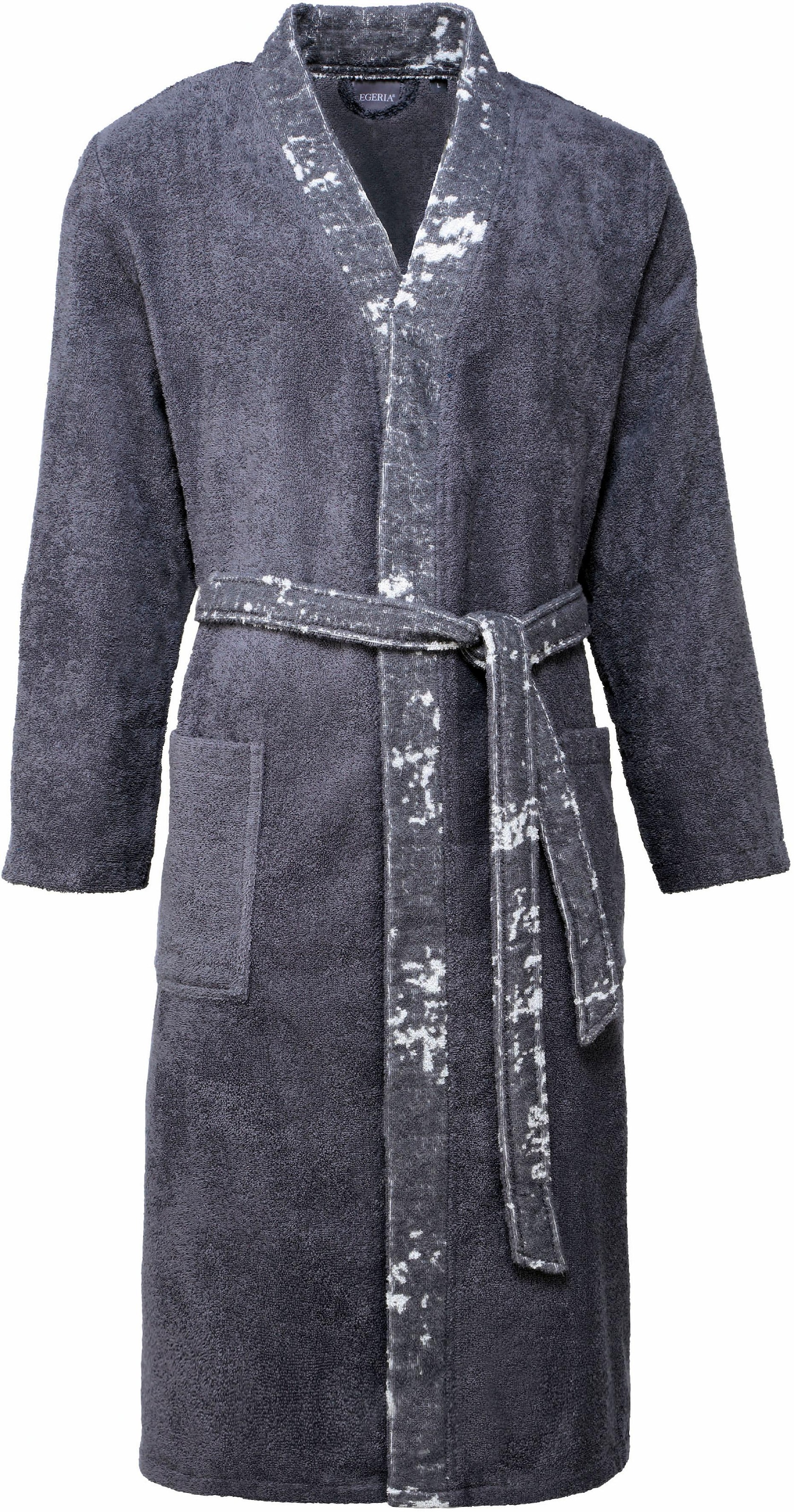 Egeria Herrenbademantel "Remo", (1 St.), mit farblich abgesetztem Kimonokragen und Bindegürtel, 100% Baumwolle