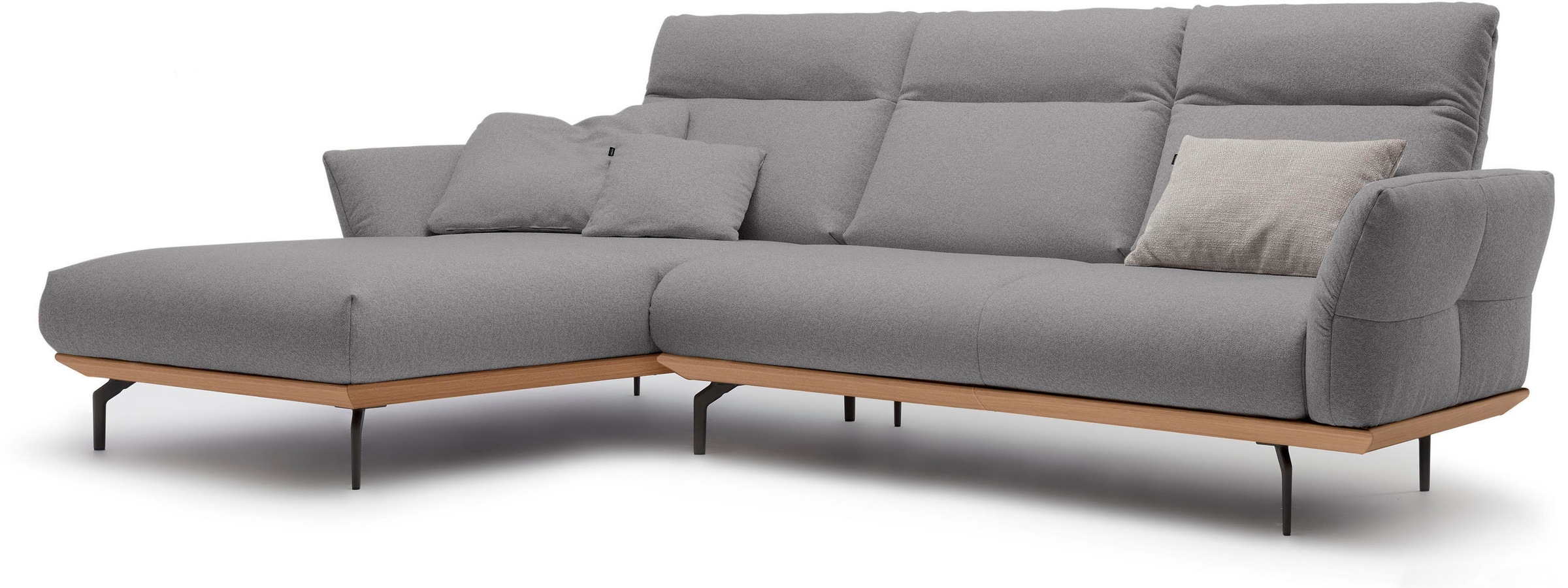 Creation BY ROLF BENZ Ecksofa »CR.460«, Sockel in Eiche, Alugussfüße in umbragrau, Breite 298 cm