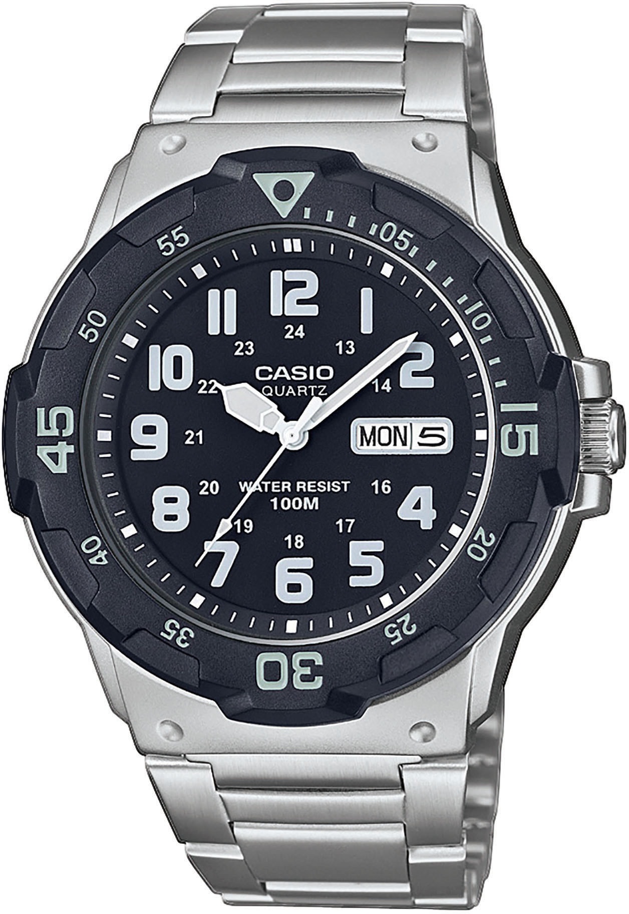 Quarzuhr »MRW-200HD-1BVEF«, Armbanduhr, Herrenuhr, Neo-Display, Datum, bis 10 bar...