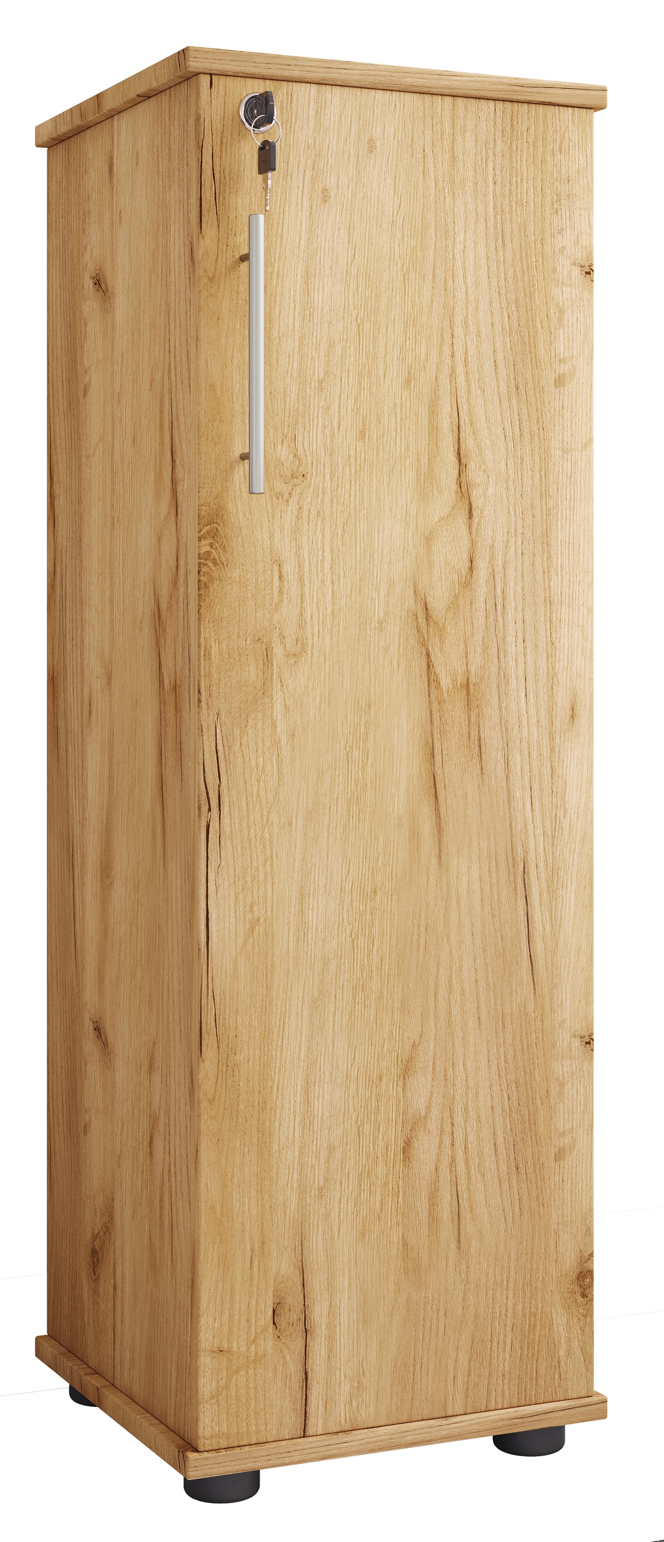 VCM Media-Regal »VCM Holz CD DVD Stand Regal | platzsparender CD Schrank mit abschließbarer Holztür für 300 CDs oder 130 DVDs oder 72-Videos | Maße: H. 93 x B. 31 x T. 31 cm | 10 variable Einlegeböden ¿ Engalo L«