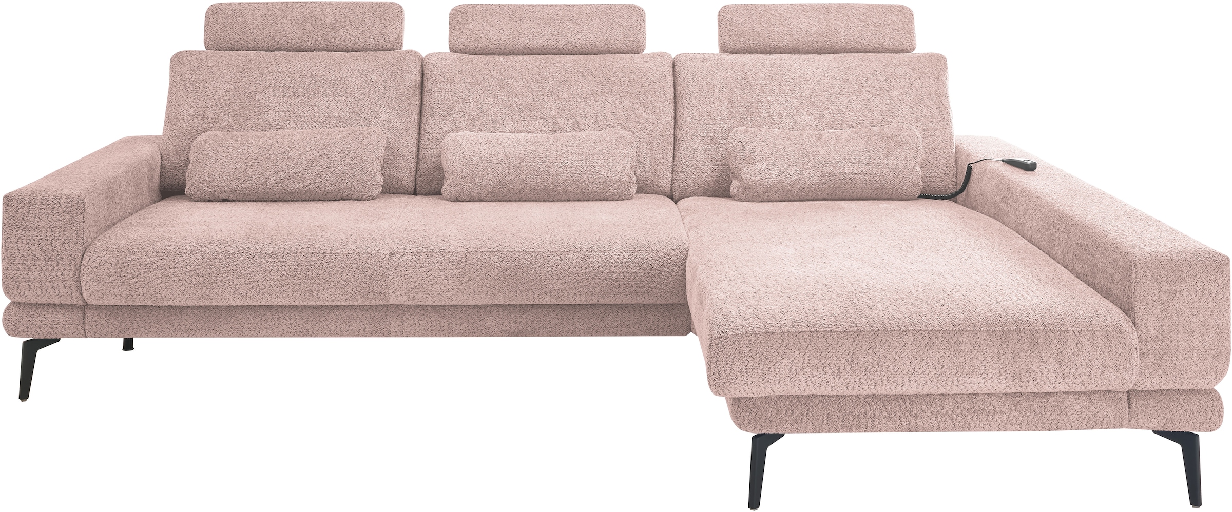 set one by Musterring Ecksofa "SO 3600, inkl motor. Sitztiefenverstellung, Kopfstützen, Nierenkissen" Sitzhöhe 44 cm, Kaltschaum, Breite 293 x Tiefe 180 cm, Kama rose