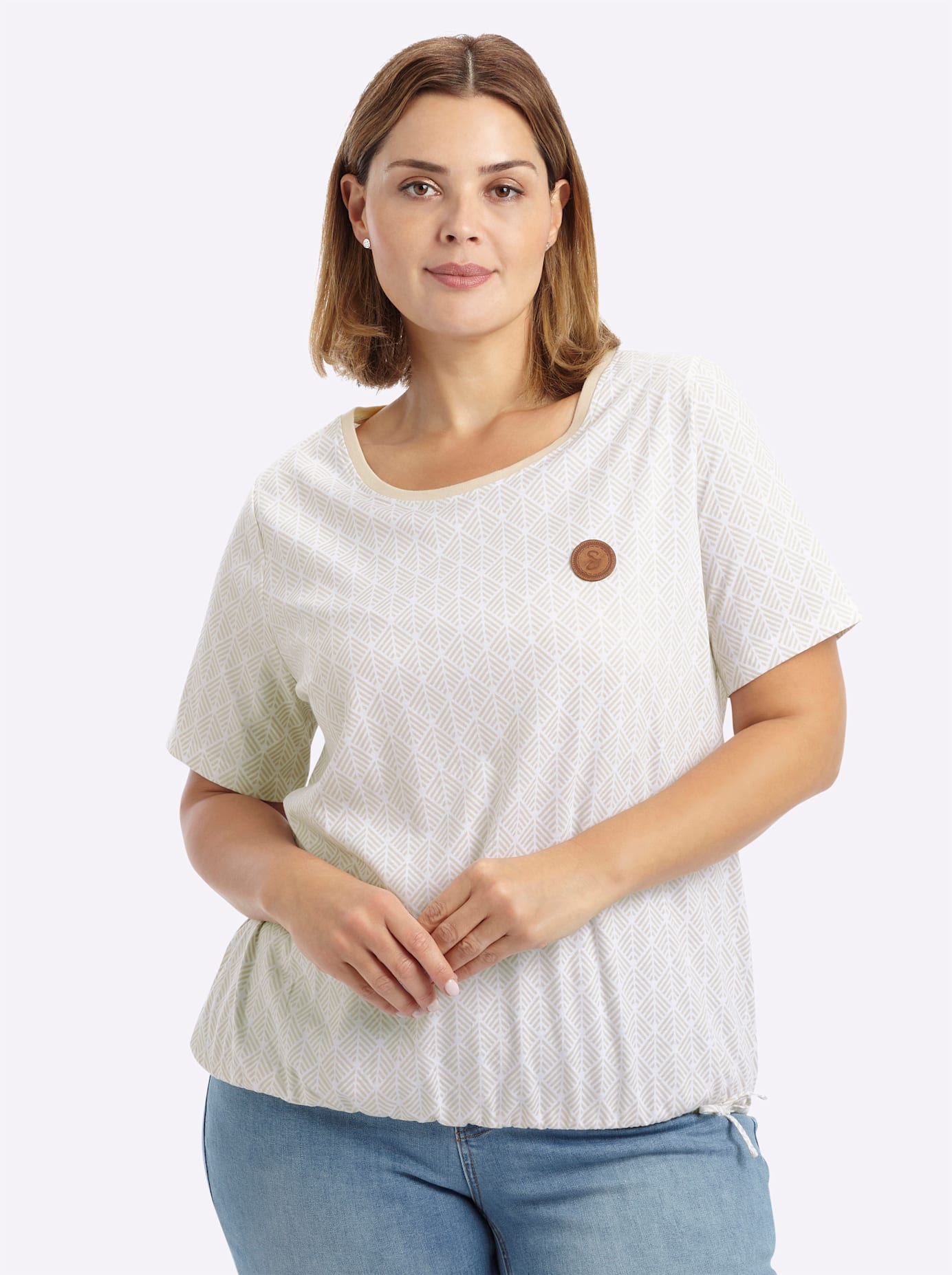 Sheego Rundhalsshirt "Halbarmshirt" 1