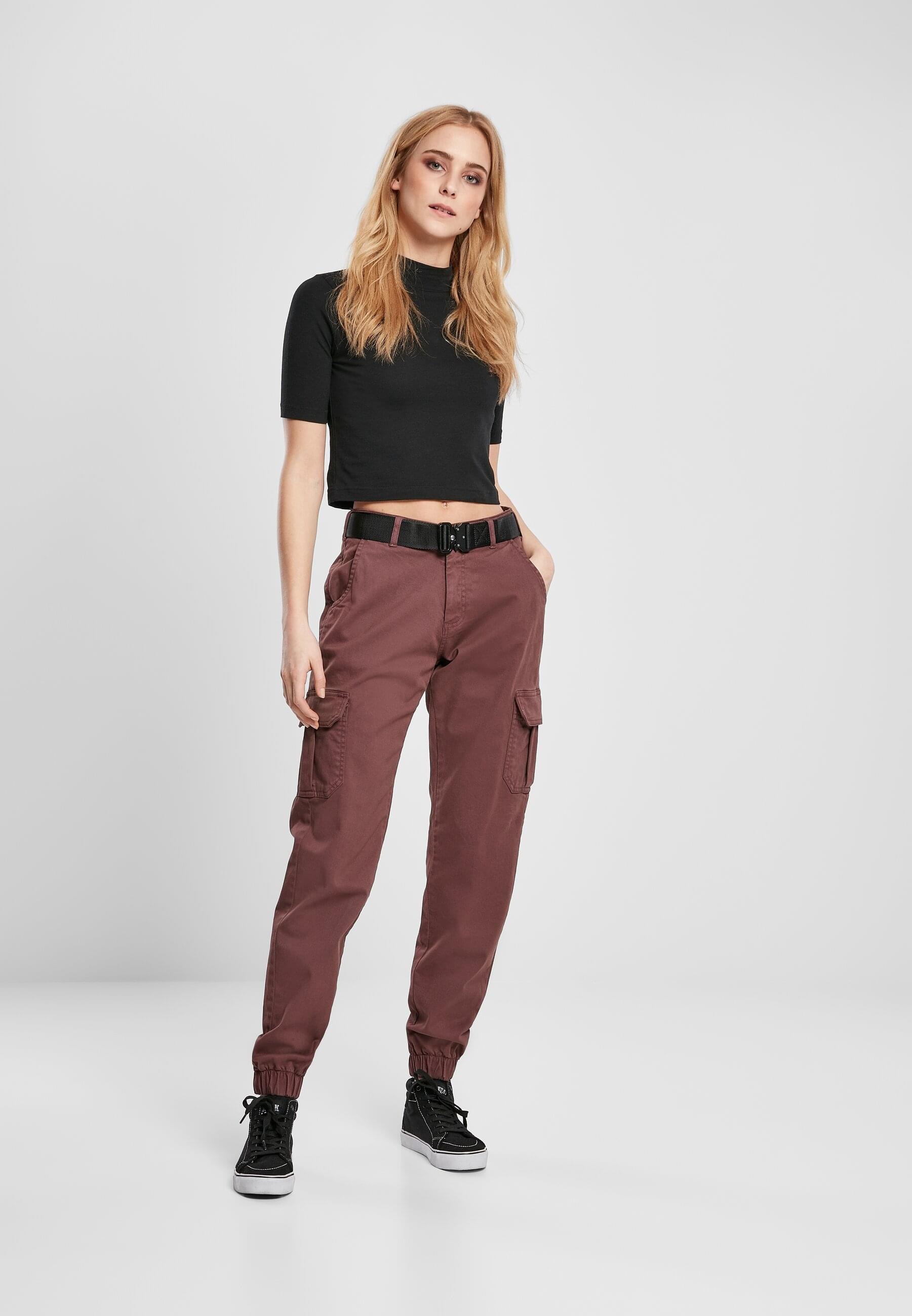 URBAN CLASSICS Cargohose »Urban Classics Damen Ladies High Waist Cargo Pants«, (1 tlg.)