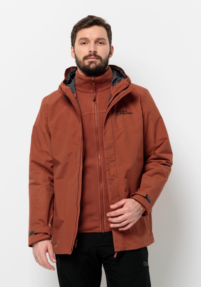 Jack Wolfskin 3-in-1-Funktionsjacke "ALTENBERG 3IN1 JKT M", (2 teilig), mit Kapuze