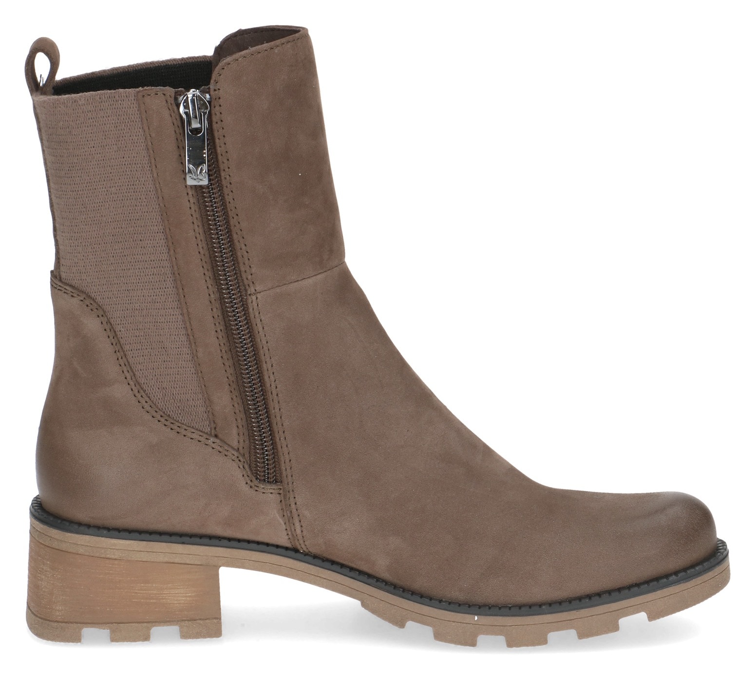 Caprice Chelseaboots, Blockabsatz, Stiefelette, Komfortschuh mit breitem Stretcheinsatz