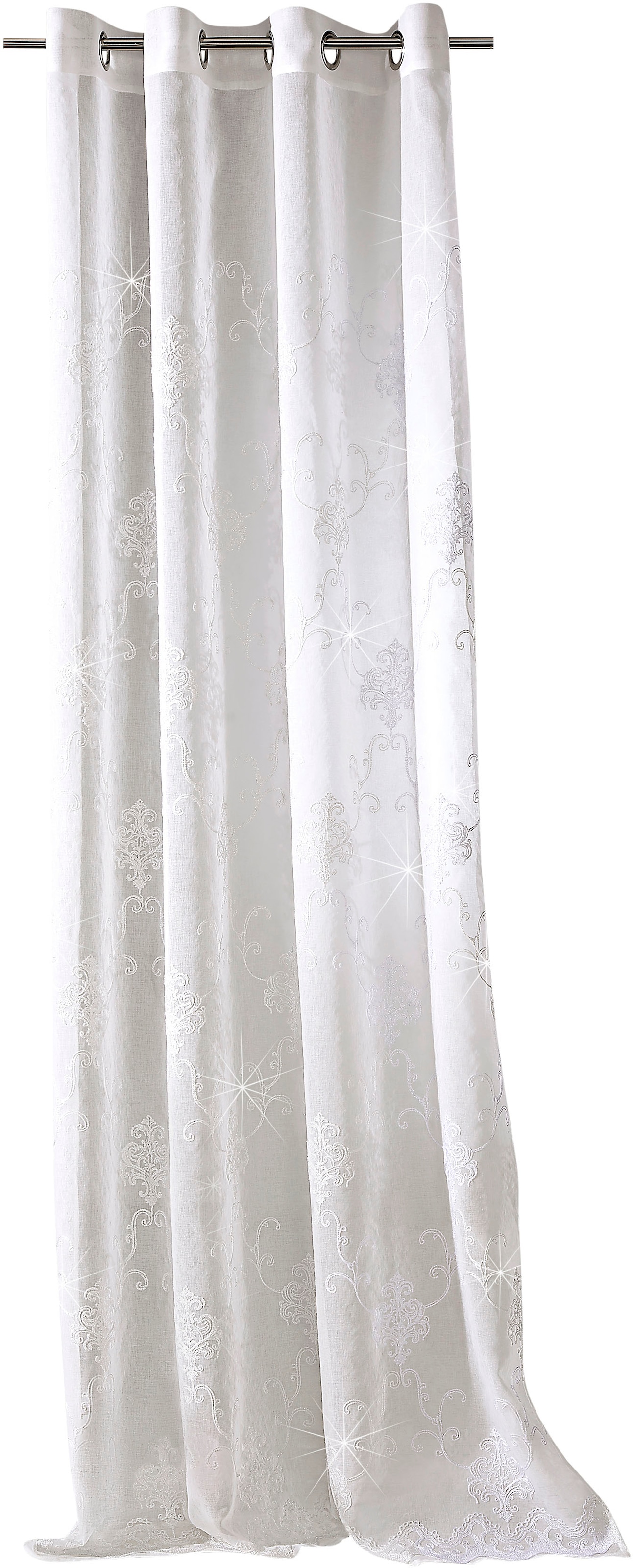 Weckbrodt 1100000002199 "Agatha" Ösen 1 Stk. tlg. Barock-Stickerei und Lurexfäden, Gardine, Store