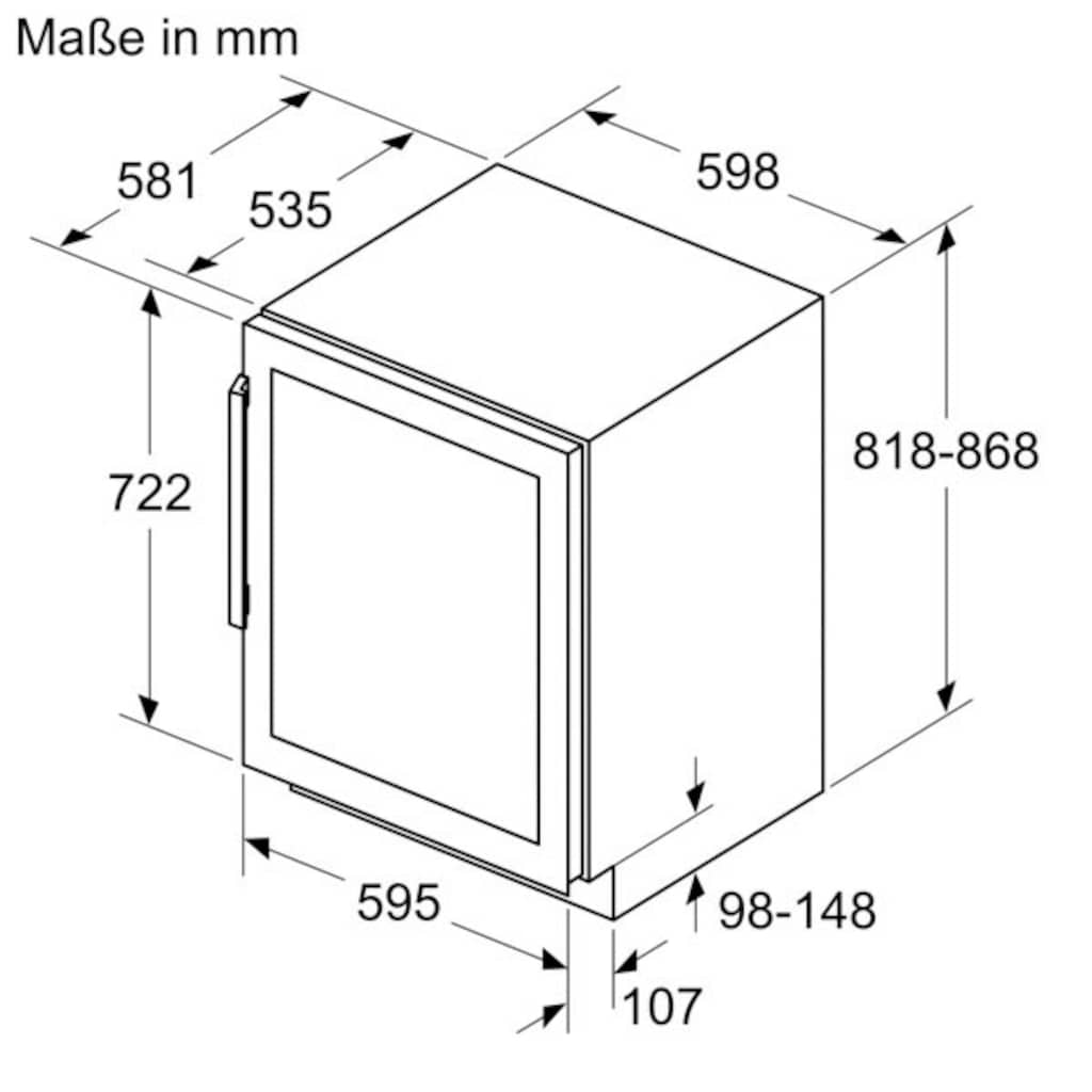 NEFF Getränkekühlschrank »KU9213HG0«, KU9213HG0, 81,8 cm hoch, 59,8 cm breit