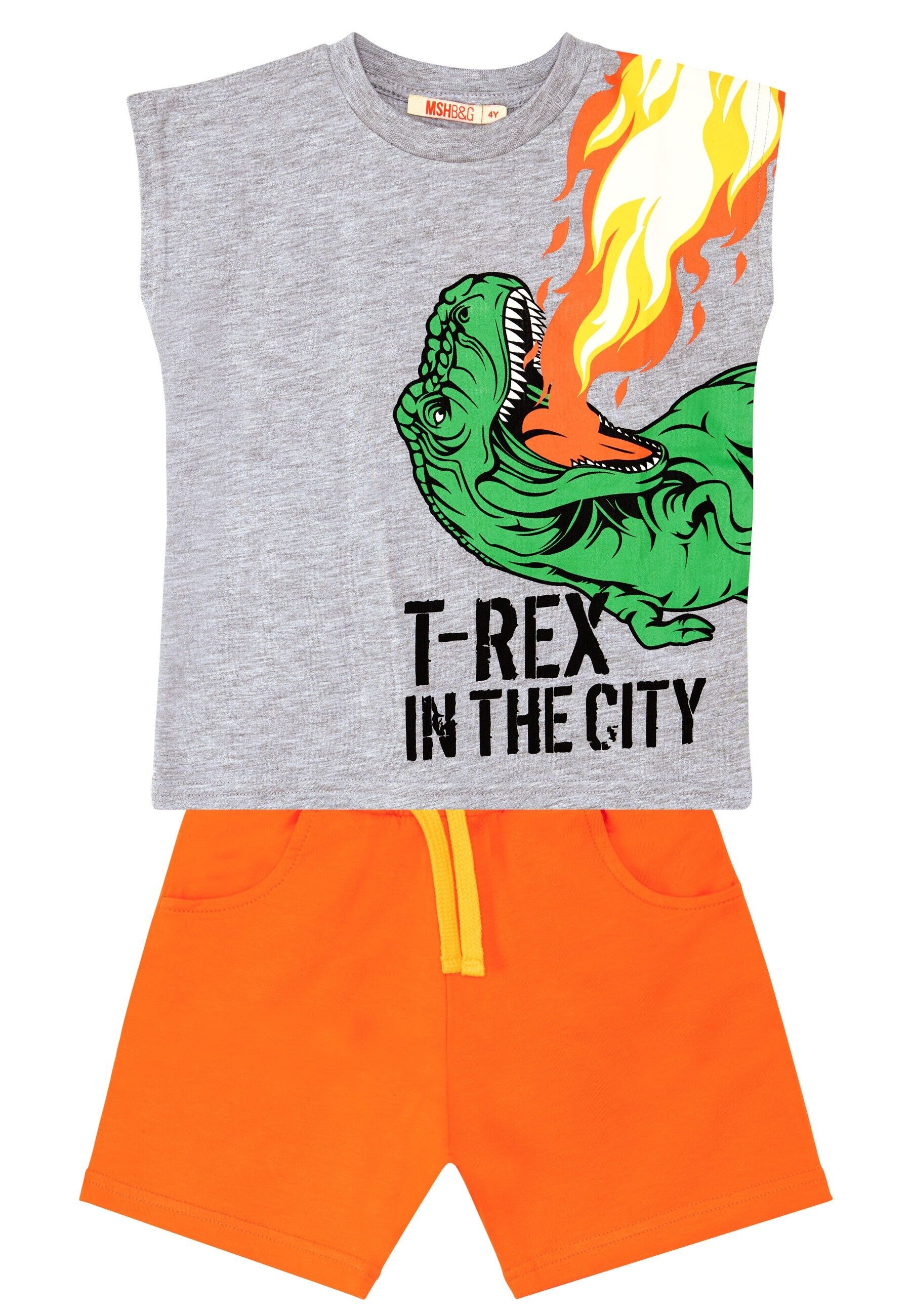 Denokids Hausanzug »T-Rex Flame«, (2 tlg.), mit Dinosaurier-Print