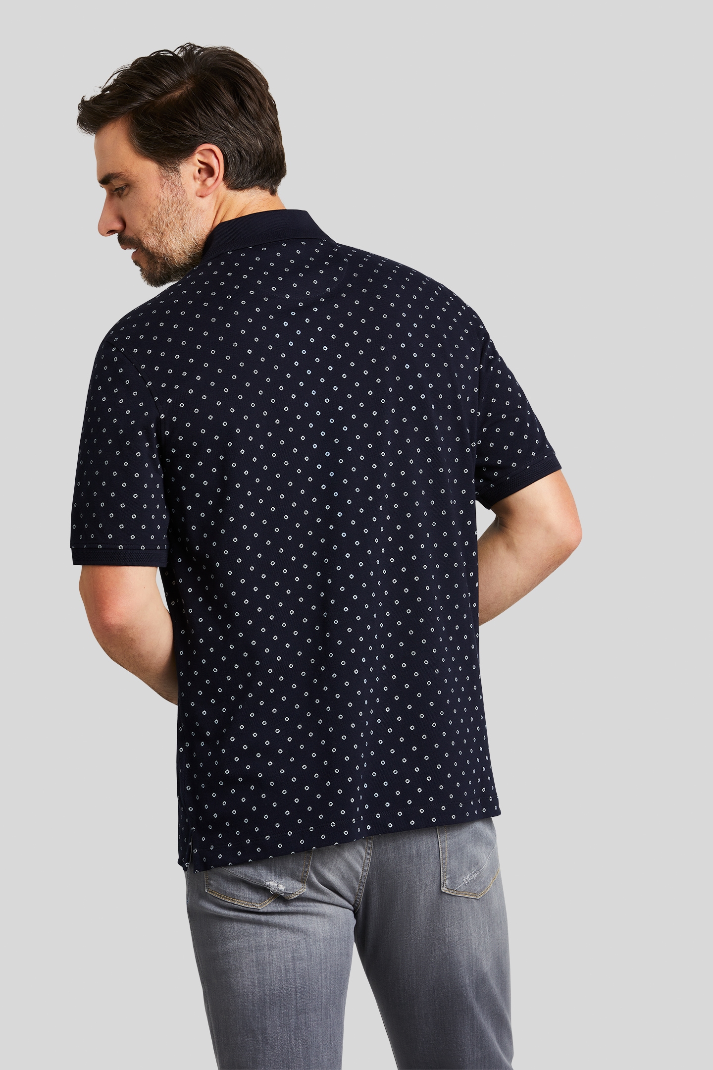 bugatti Poloshirt, ▷ grafischem Minimal-Allover-Print für mit | BAUR