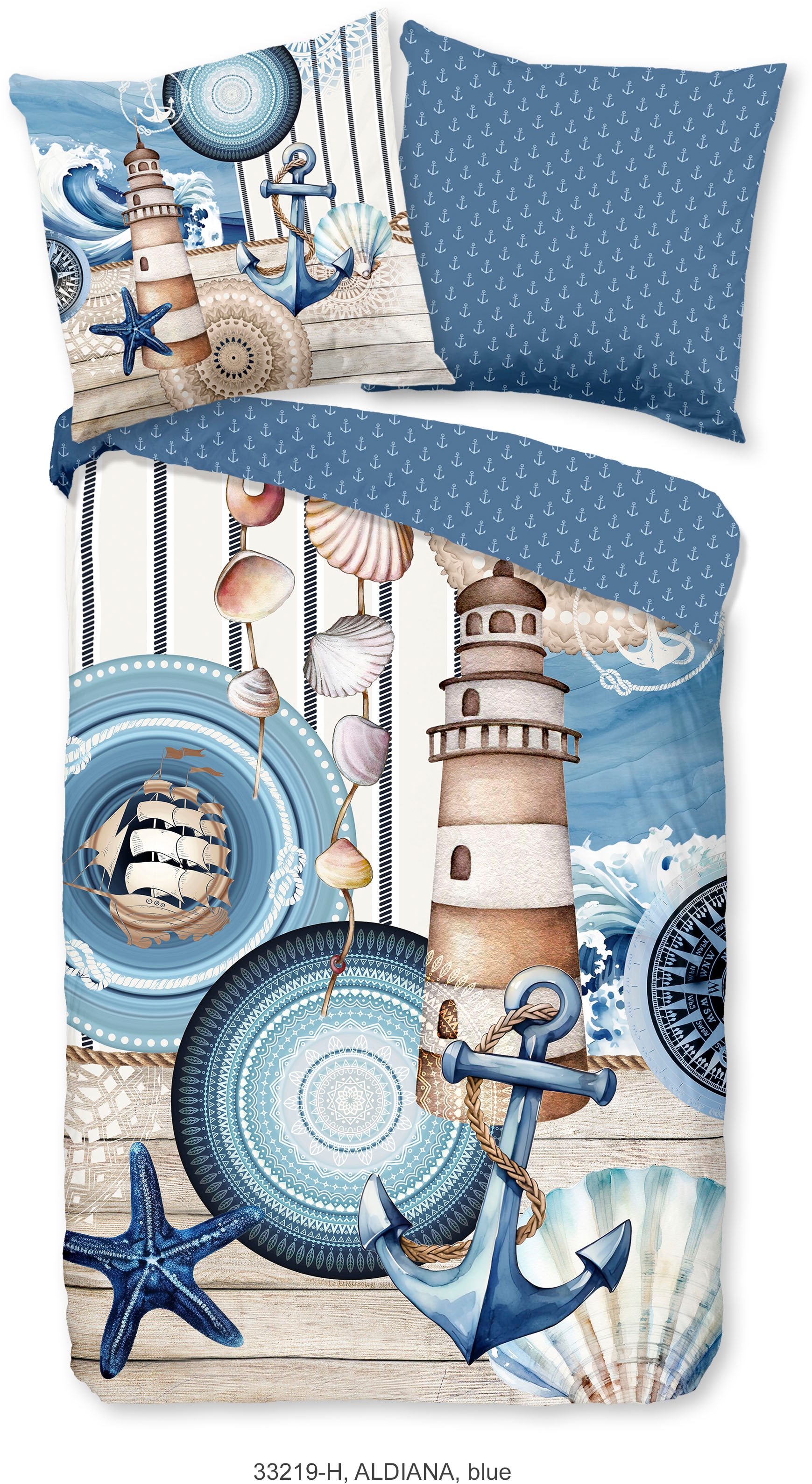 hip Wendebettwäsche "Aldiana" 2 Stk. tlg. Mako-Satin, Reißverschluss, Wende günstig online kaufen