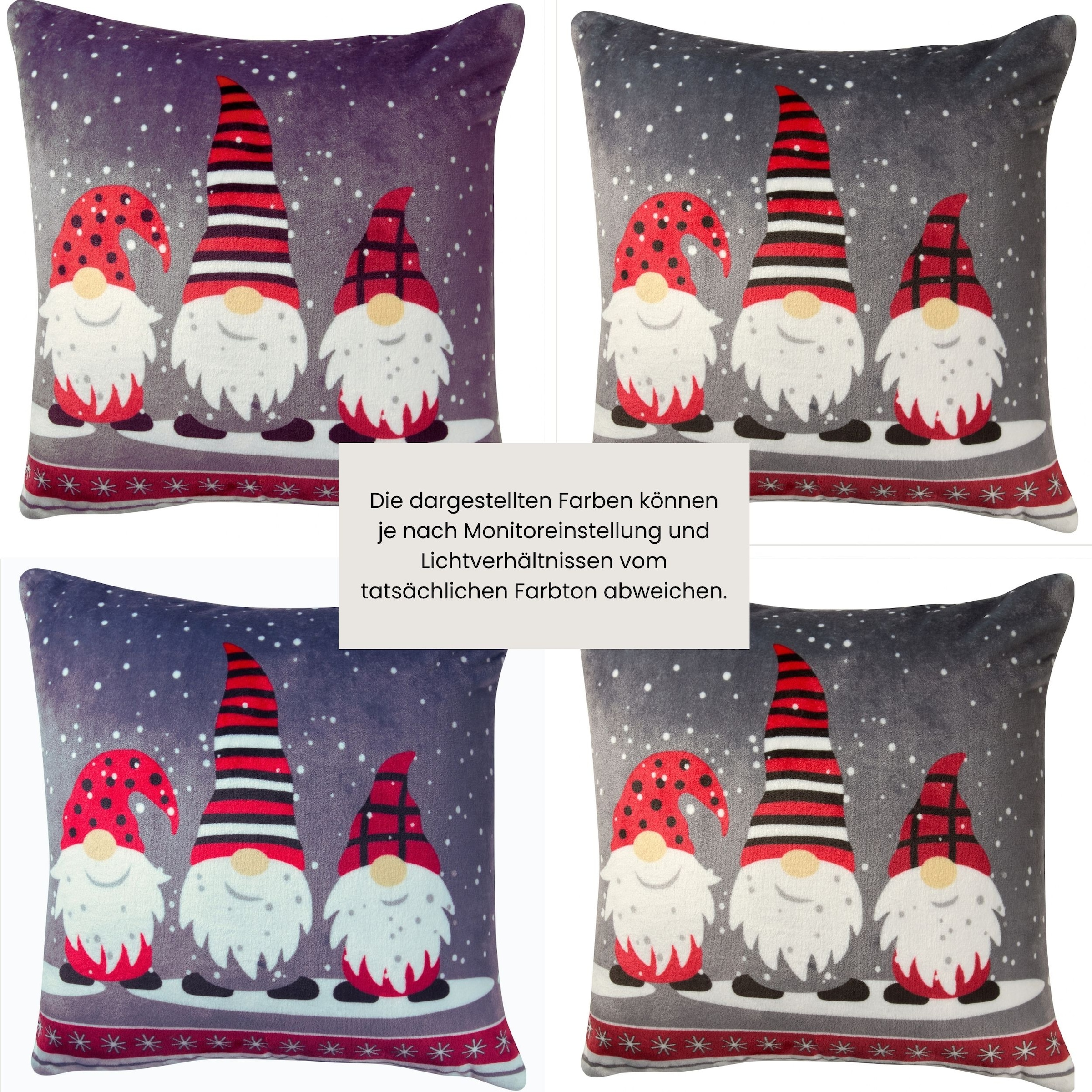 Schiesser Dekokissen »Dekokissen Wichtel, weiches Zierkissen mit weihnachtlichem Motiv« OEKO-TEX STANDARD 100