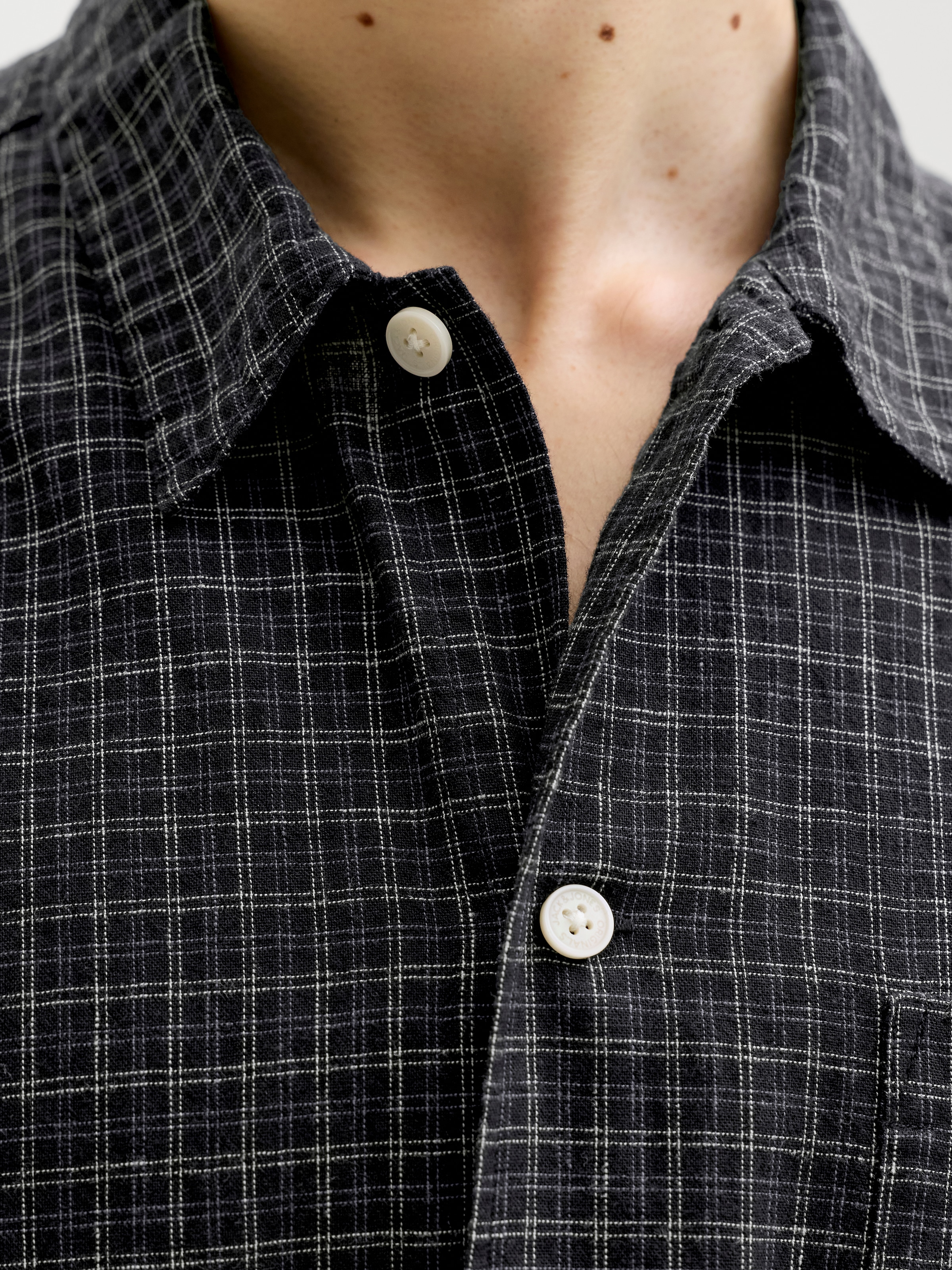 Jack & Jones Kurzarmhemd »JORRIVIERA LINEN BLEND SHIRT SS LN« Baumwollmischung, regular fit