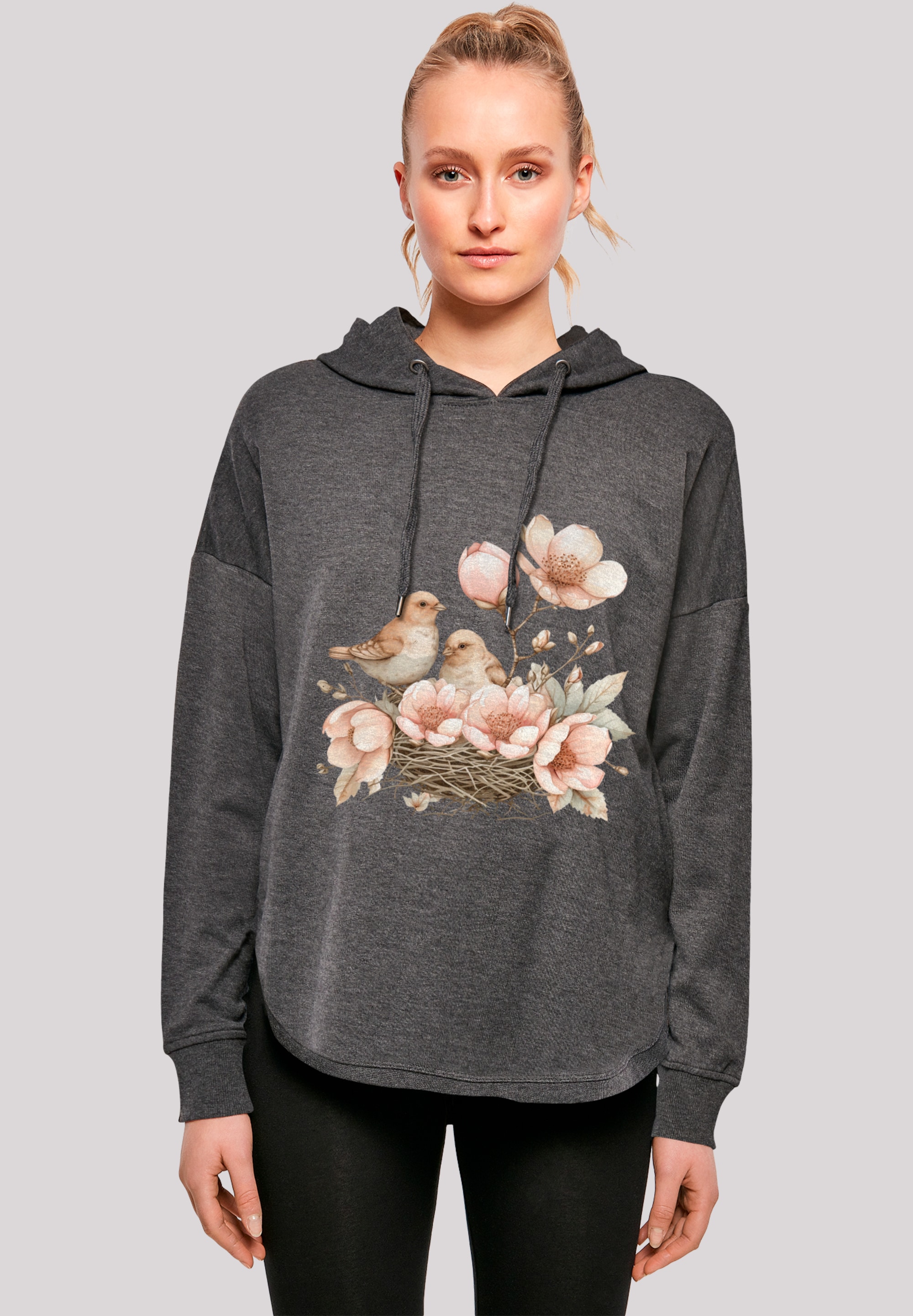 F4NT4STIC Kapuzenpullover "Vogelnest Blumen", Premium Qualität günstig online kaufen