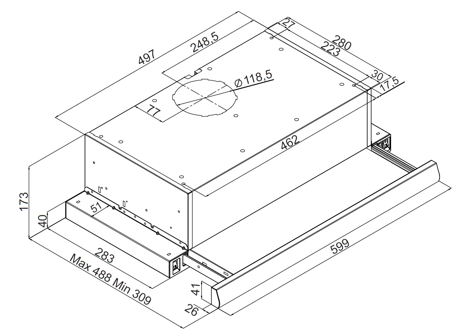 Amica Flachschirmhaube »FH 17162 E« Mehr Freiheit beim Kochen: flexibel, kompakt, zeitlos schön