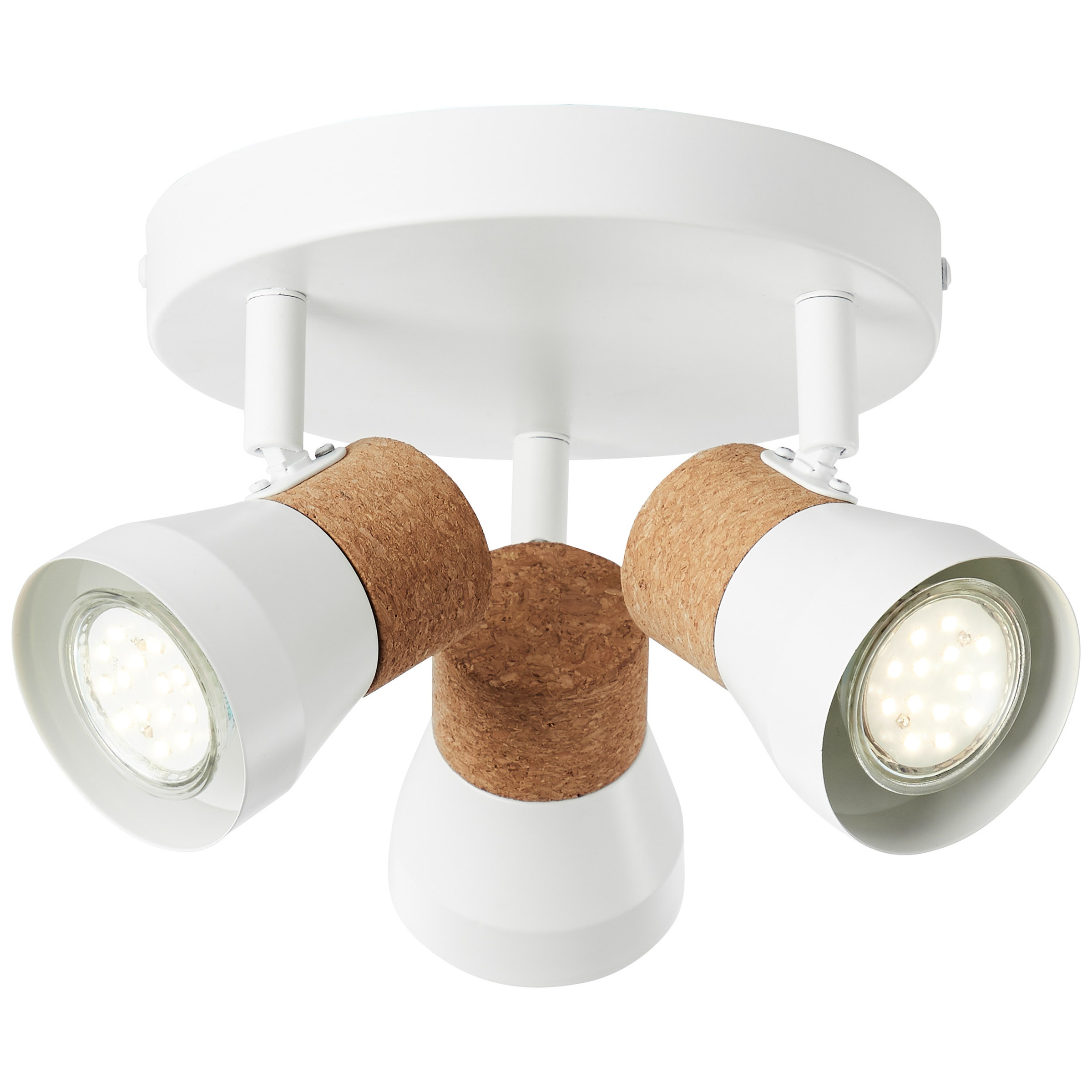 Brilliant Deckenstrahler »Moka« GU10 1 Stk. Spotrondell 3flg weiß matt/braun