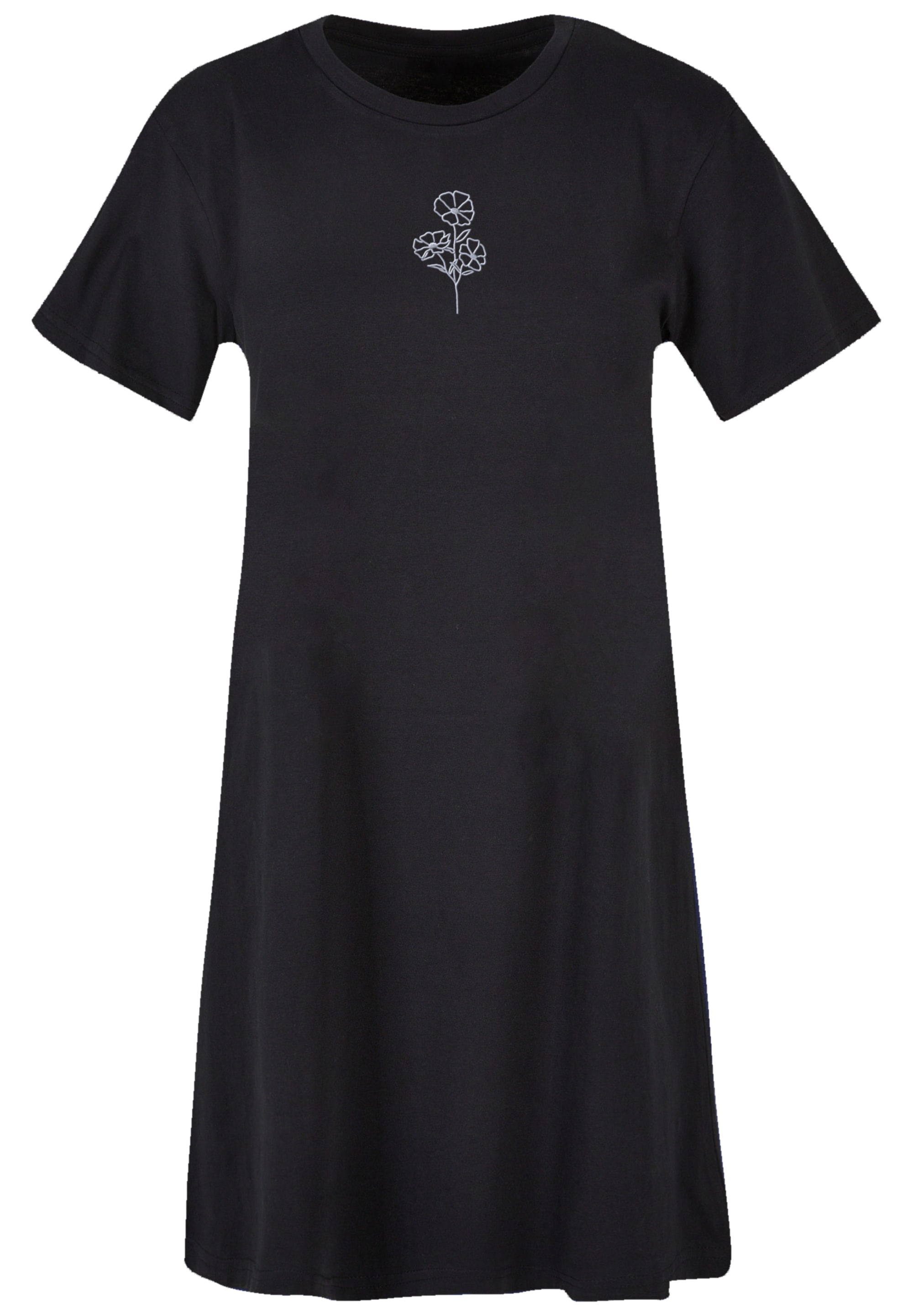 F4NT4STIC Shirtkleid »Line Art Flower Bestickt«, Premium Qualität