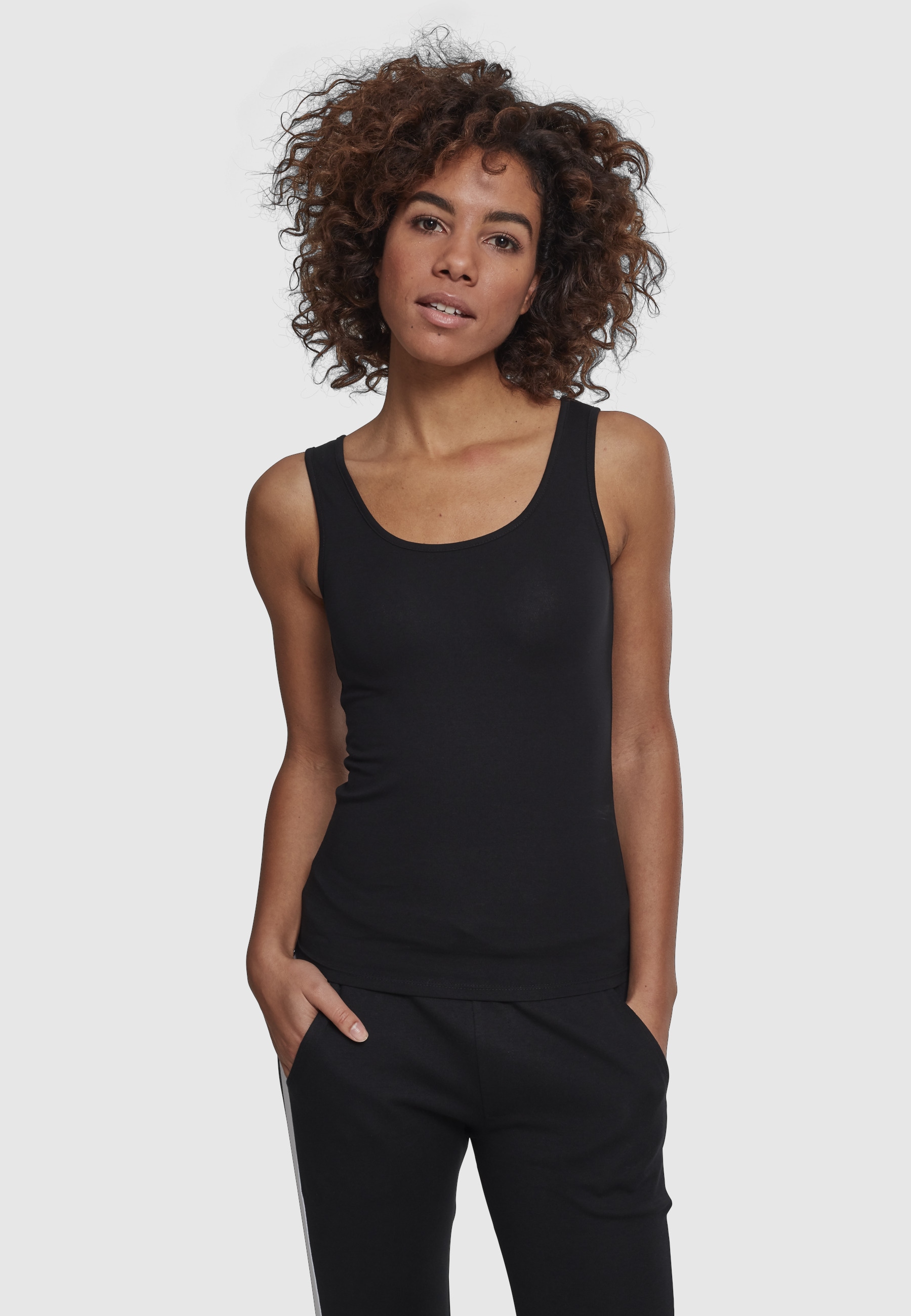URBAN CLASSICS Tanktop »Urban Classics Damen Ladies 2-Pack Basic Stretch Top« 1 Stk.