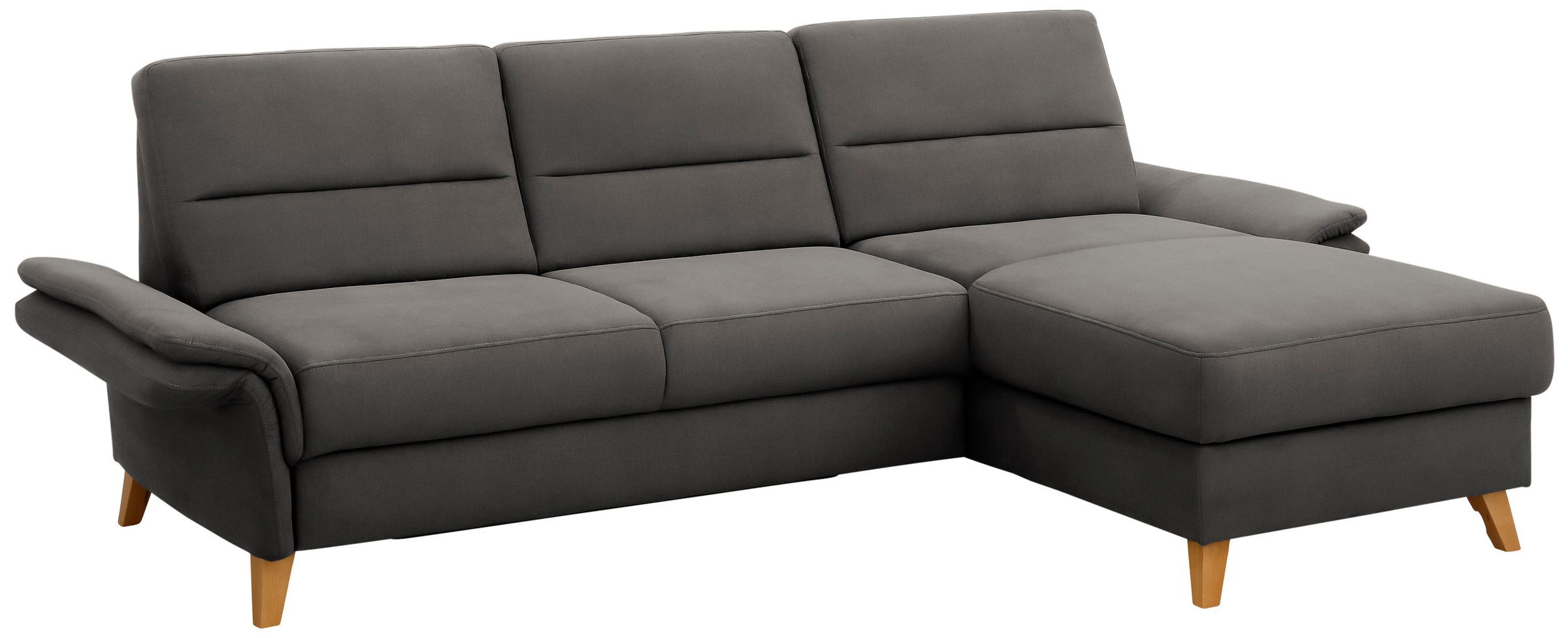 Ecksofa HOME AFFAIRE "Westerland L-Form", grau, B:252cm H:90cm T:162cm, 98% Polyester 2% Polyamid, Sofas, Ecksofa, Federkern-Polsterung, wahlweise mit Bettfunktion, Bettkasten 8