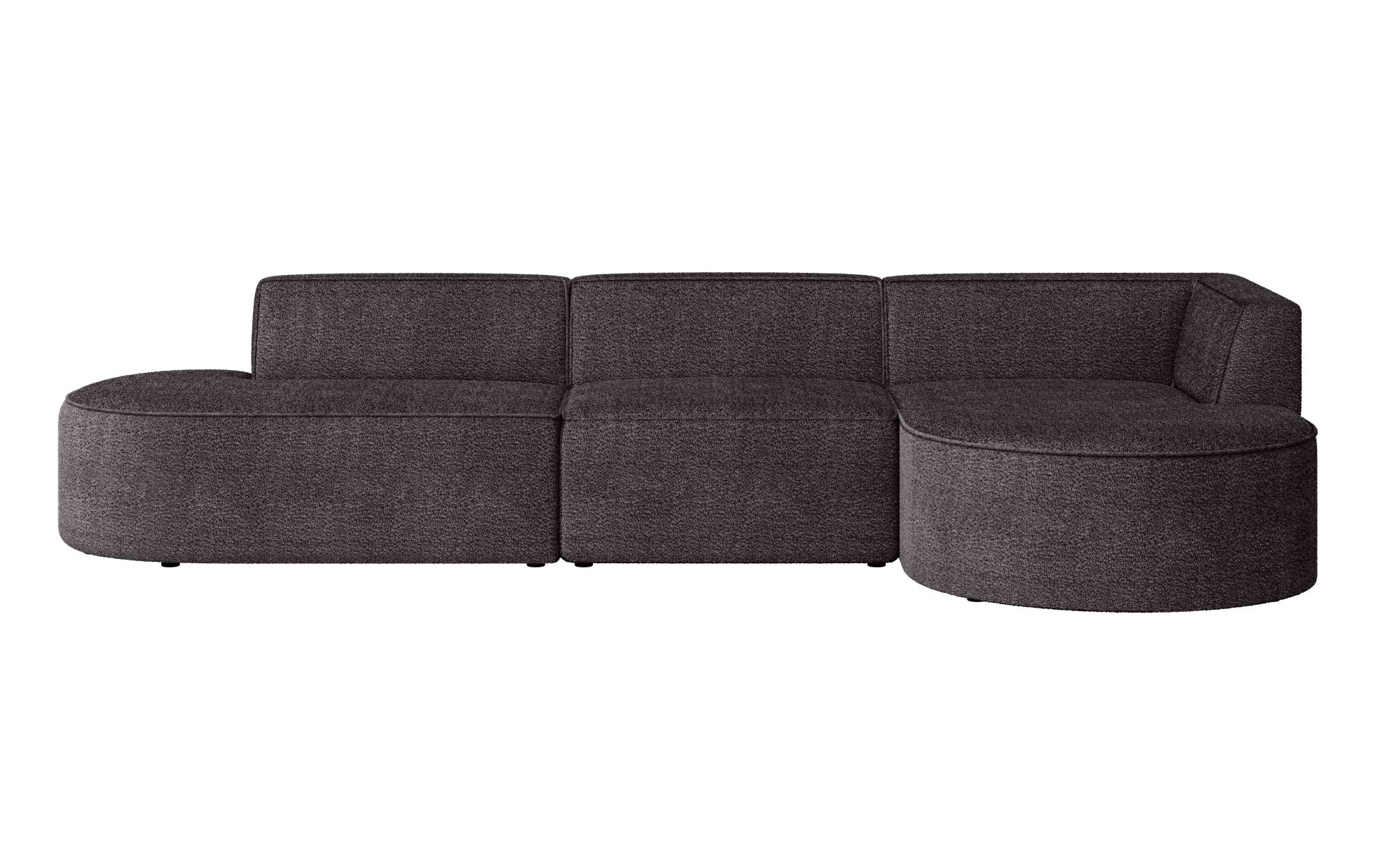 andas Ecksofa »EIVIND Designer Sofa mit Ottomane rechts/links, B/T/H: 343/159/72 cm«, L-Form mit Wellenunterfederung, auch in Feincord und Bouclé