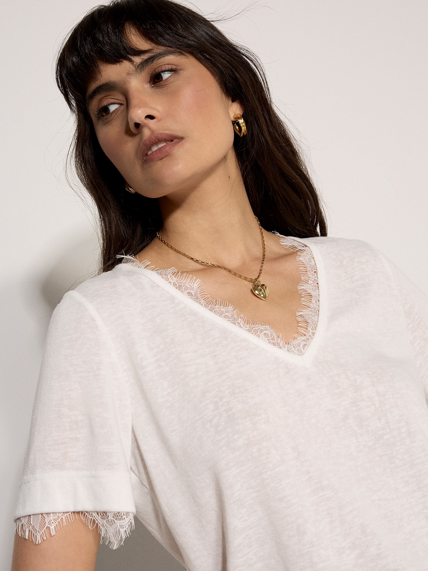 Apricot Shirttop »Jersey T-Shirt« mit Spitze