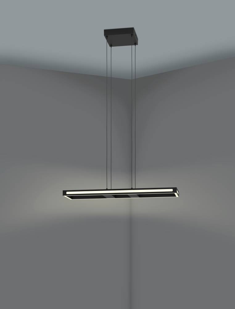 EGLO Hängeleuchte »SALVILANAS-Z Hängelampe, schwarz, ZigBee 3.0, Disco-Modus, Pendellampe«, 1 flammig, Leuchtmittel LED-Modul | LED wechselbar, Timer, App/Sprachsteuerung Alexa, ‎77x20x110 cm, exkl. Fernbedienung